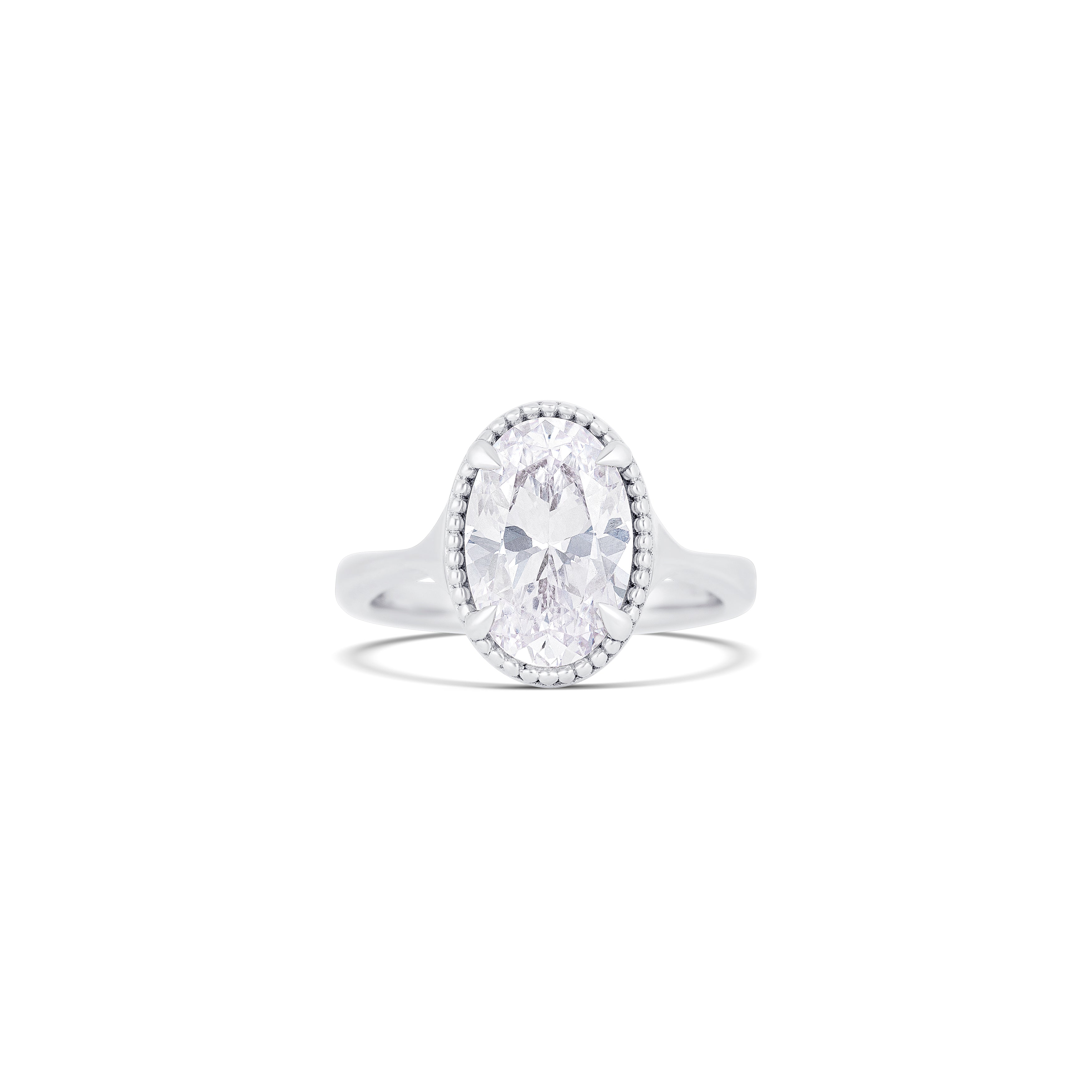 14K White Gold Four-Prong Solitaire Engagement Ring Setting