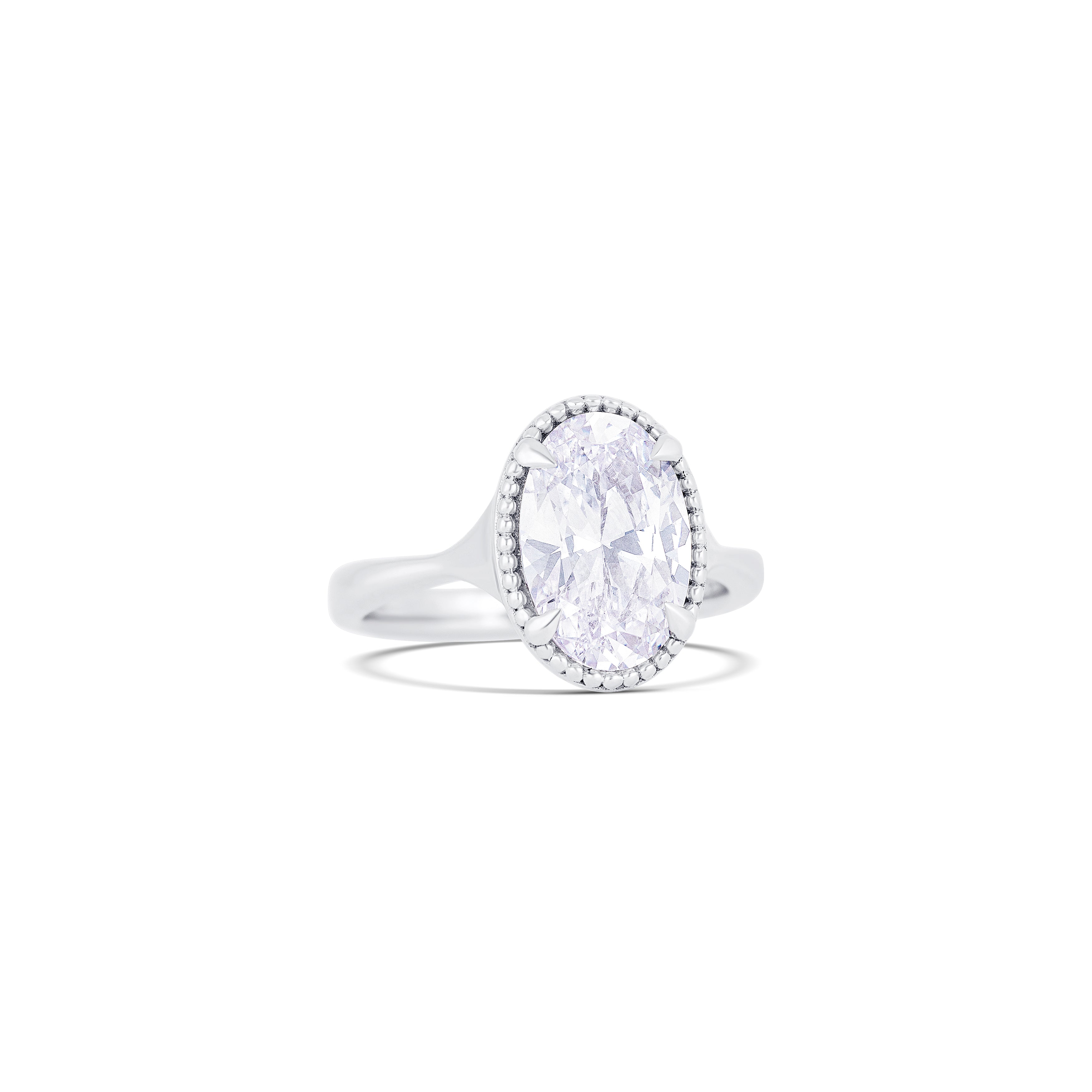 14K White Gold Four-Prong Solitaire Engagement Ring Setting