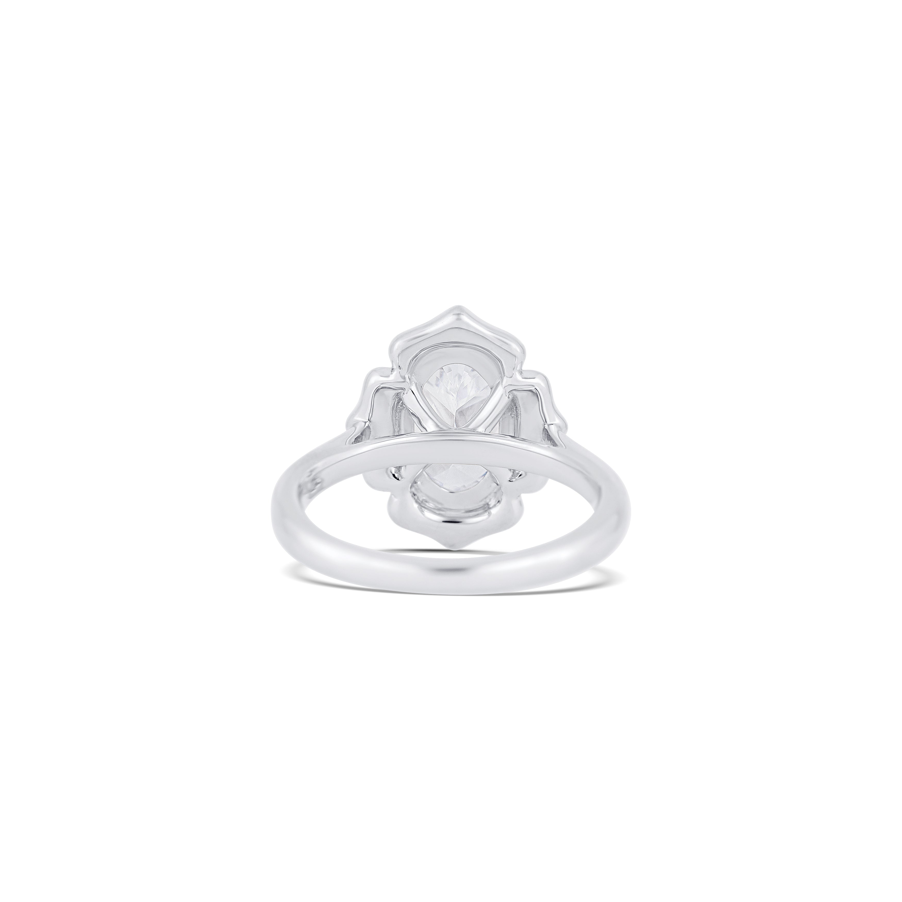 14K White Gold Antique Halo Diamond Engagement Ring Setting