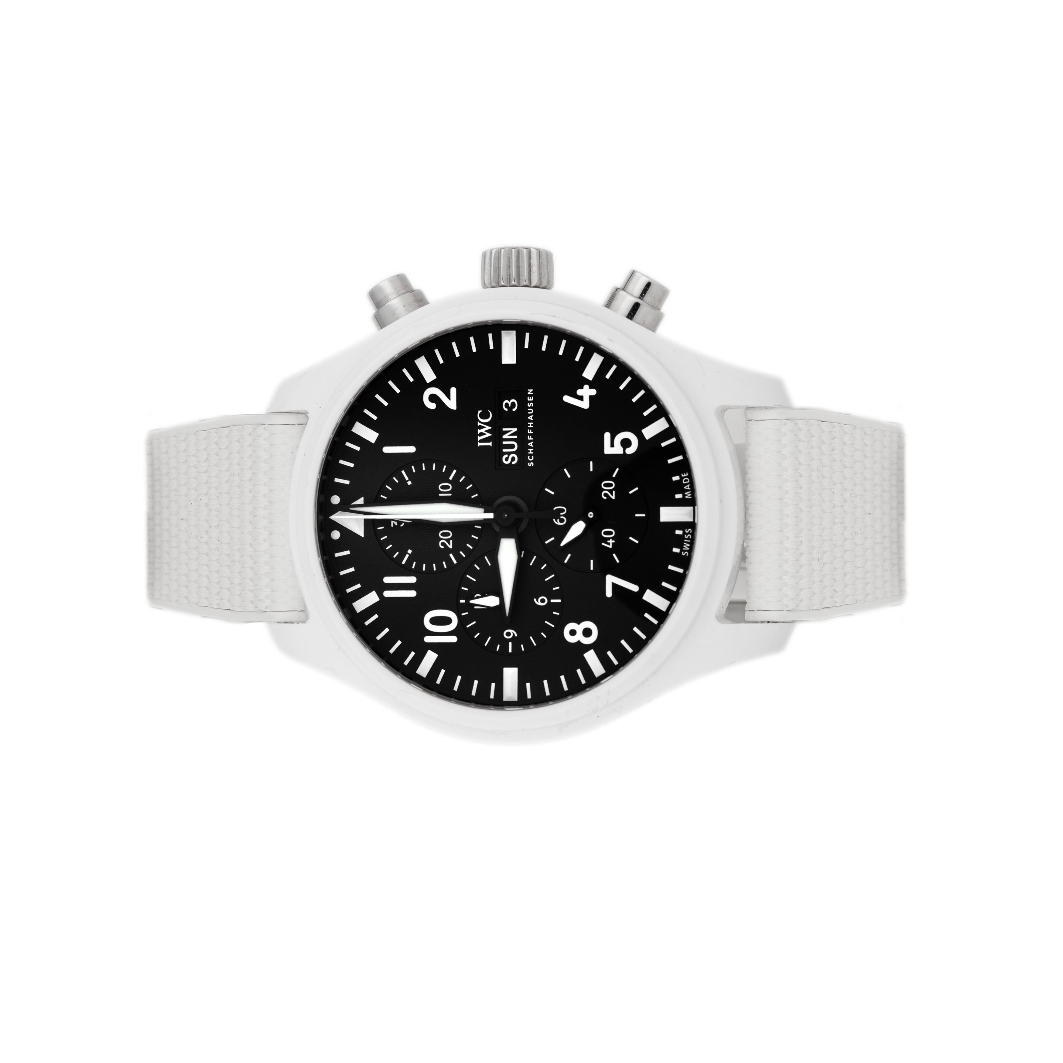 IWC Pilot's Watch Chronograph Top Gun Lake Tahoe Ceramic Black Dial 44mm IW389105 Full Set