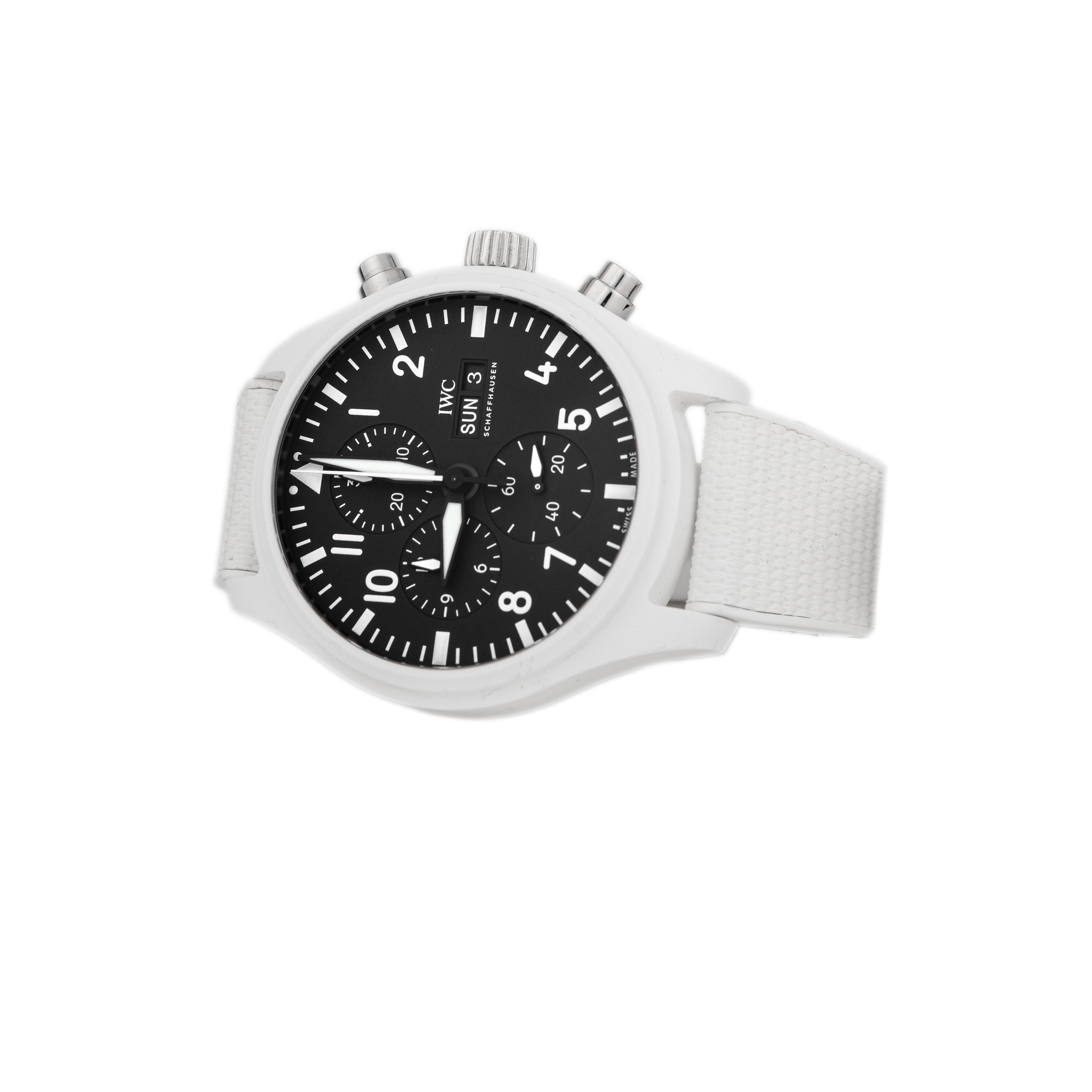 IWC Pilot's Watch Chronograph Top Gun Lake Tahoe Ceramic Black Dial 44mm IW389105 Full Set