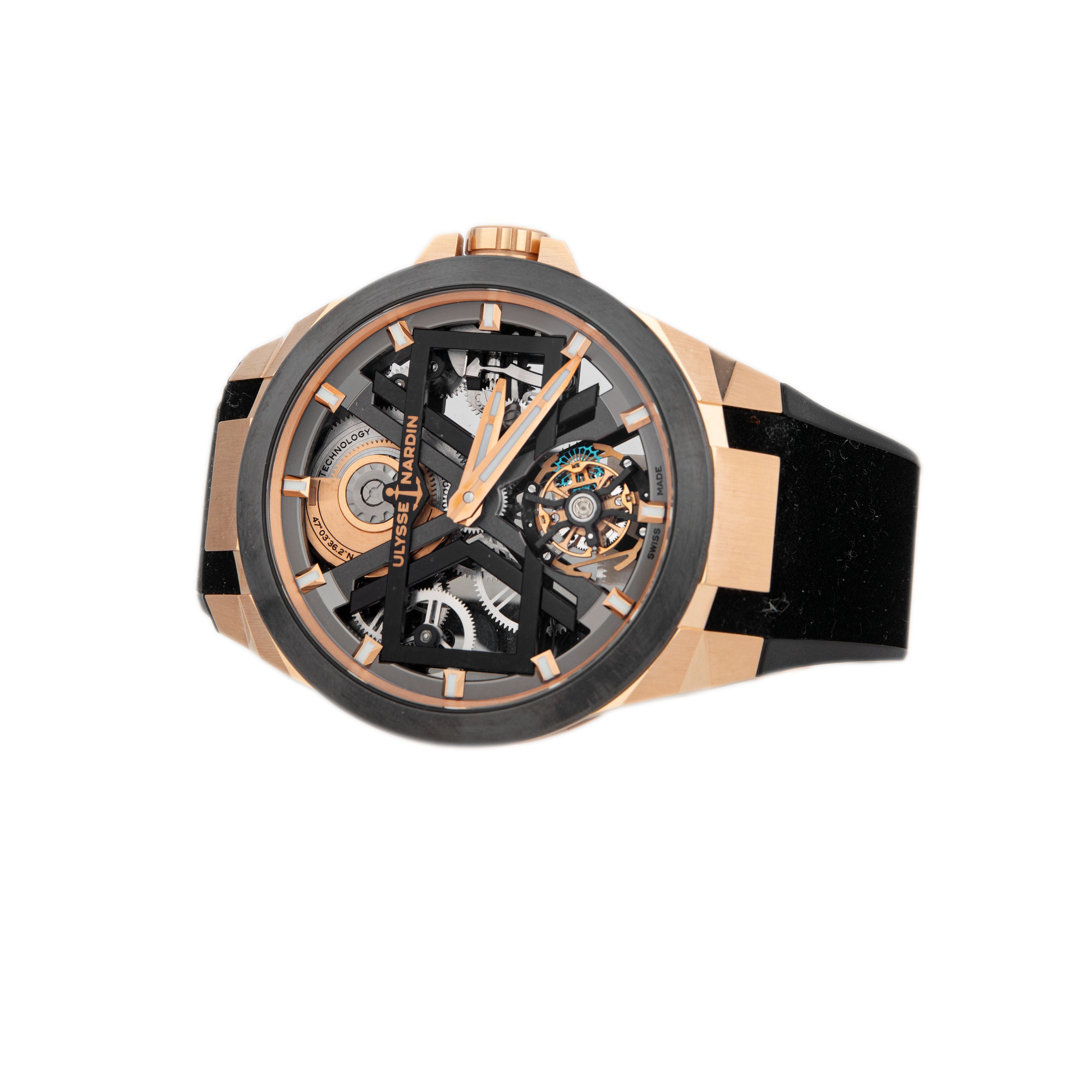 Ulysse Nardin Blast Tourbillon Rose Gold Skeleton 45mm 1725-400/02 Full Set