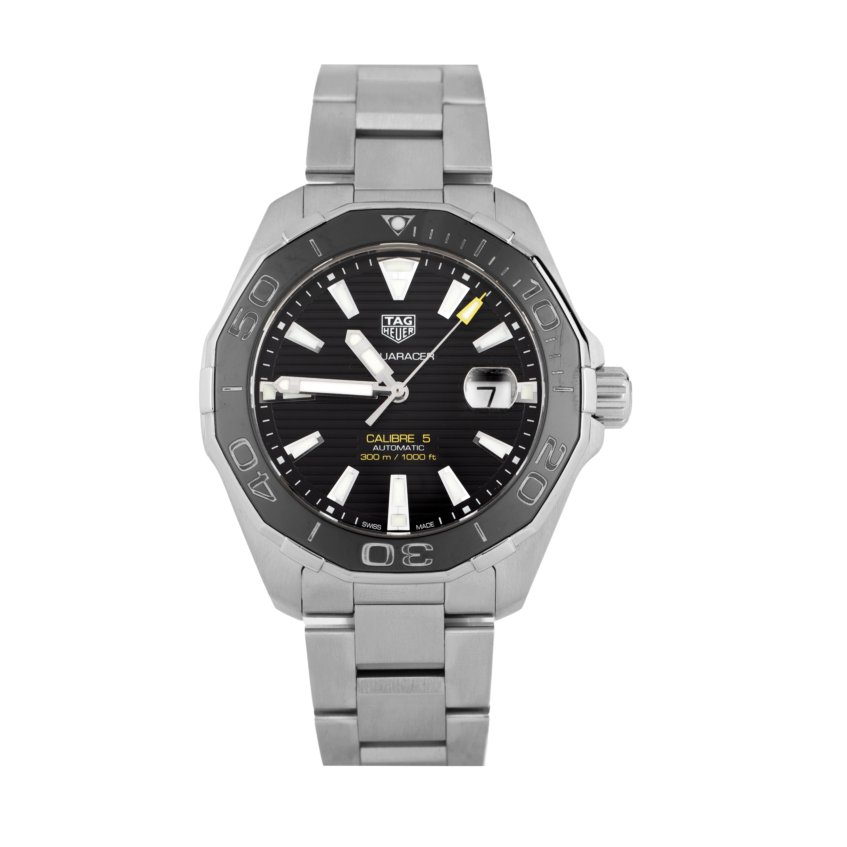 TAG Heuer Aquaracer 300M Calibre 5 Stainless Steel Black Dial 43mm WAY201A.BA0927