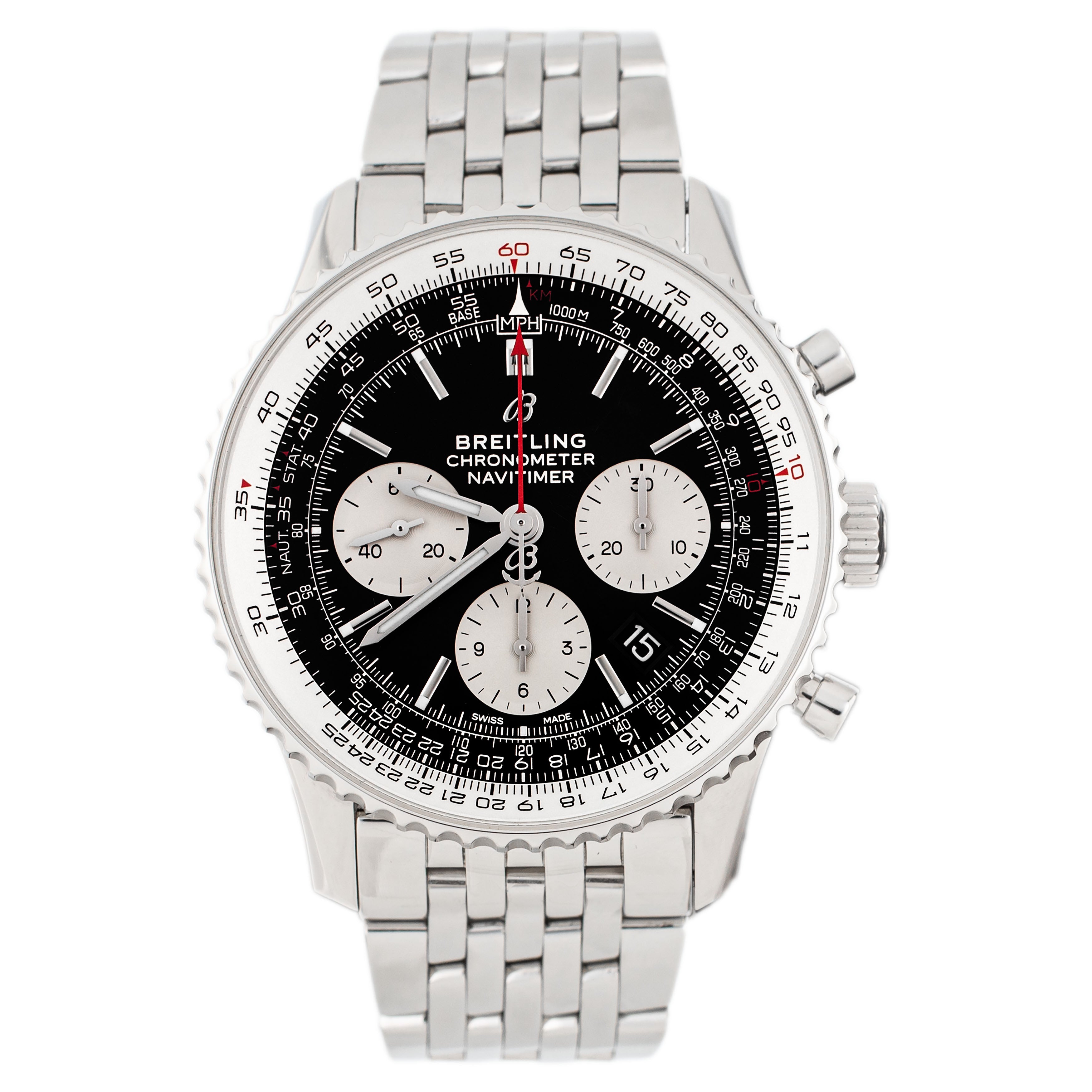 Breitling Navitimer B01 Chronograph Stainless Steel Black Dial 43mm AB0121