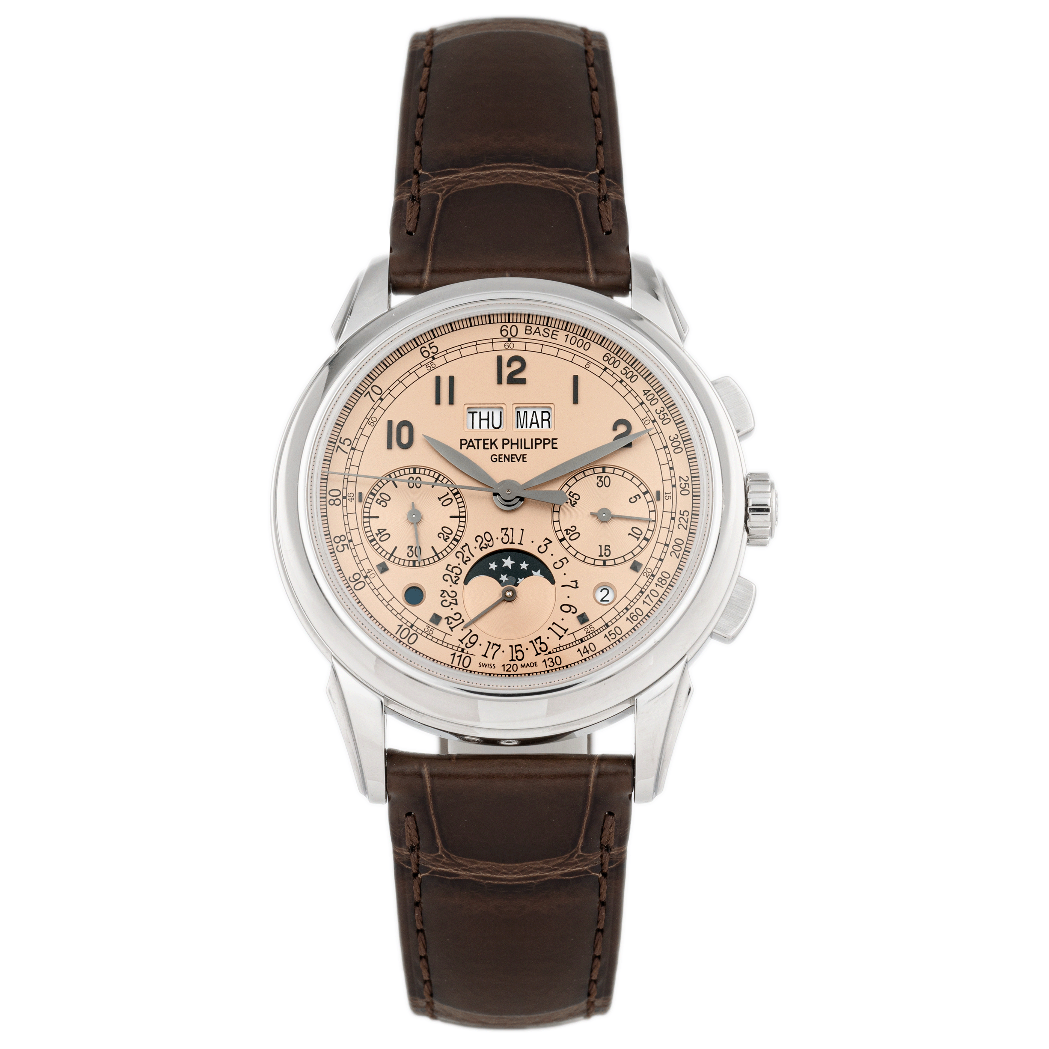 Patek Philippe Grand Complications Perpetual Calendar Chronograph Platinum Salmon Dial 5270P-001 Full Set