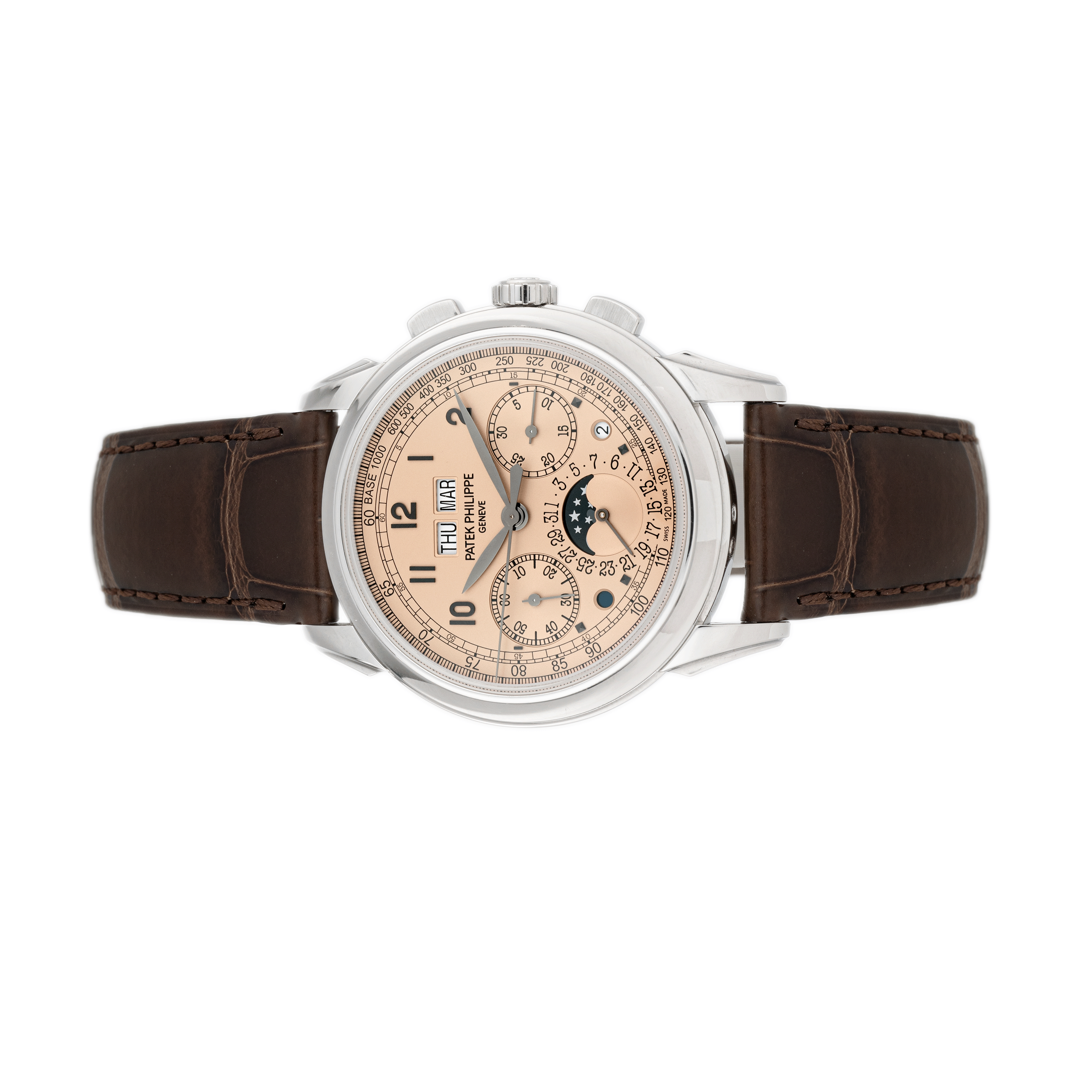 Patek Philippe Grand Complications Perpetual Calendar Chronograph Platinum Salmon Dial 5270P-001 Full Set