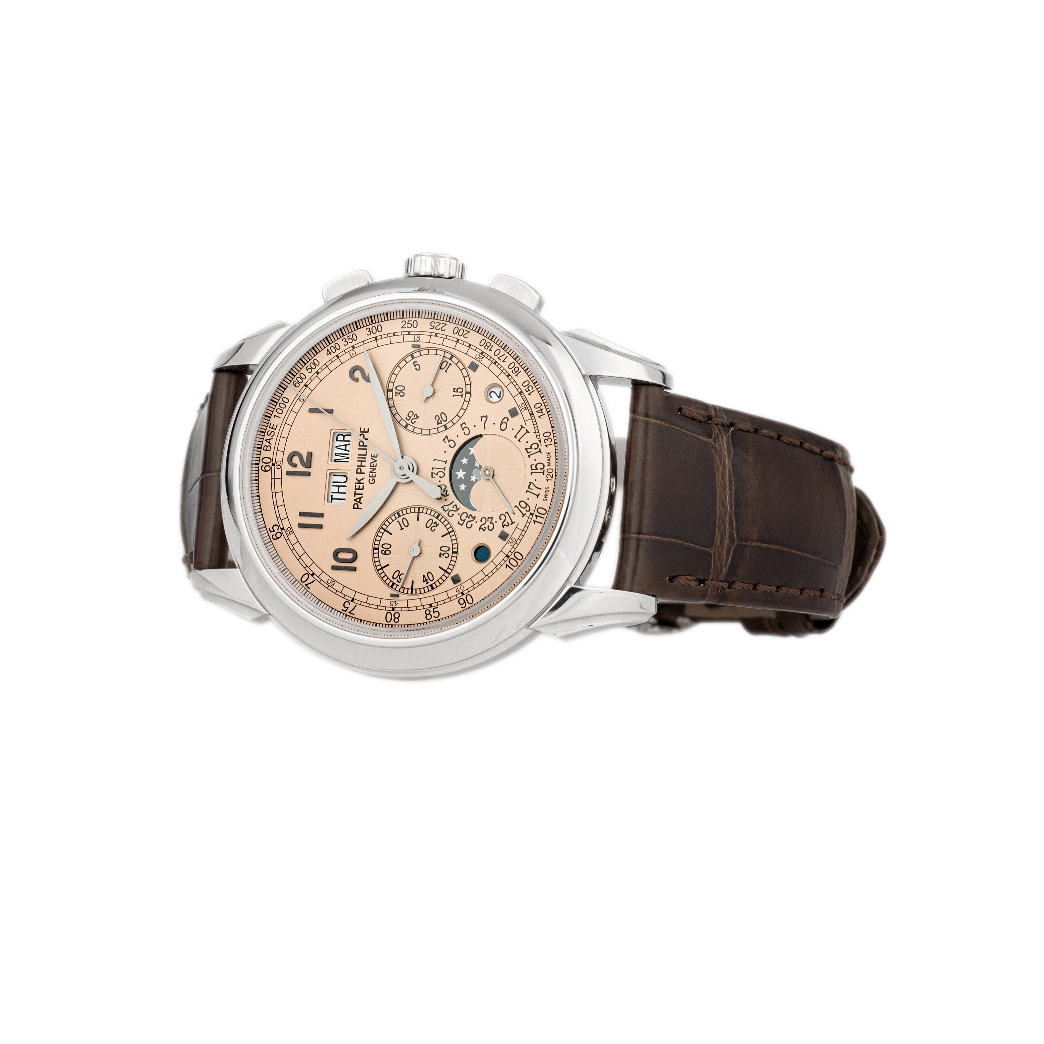 Patek Philippe Grand Complications Perpetual Calendar Chronograph Platinum Salmon Dial 5270P-001 Full Set