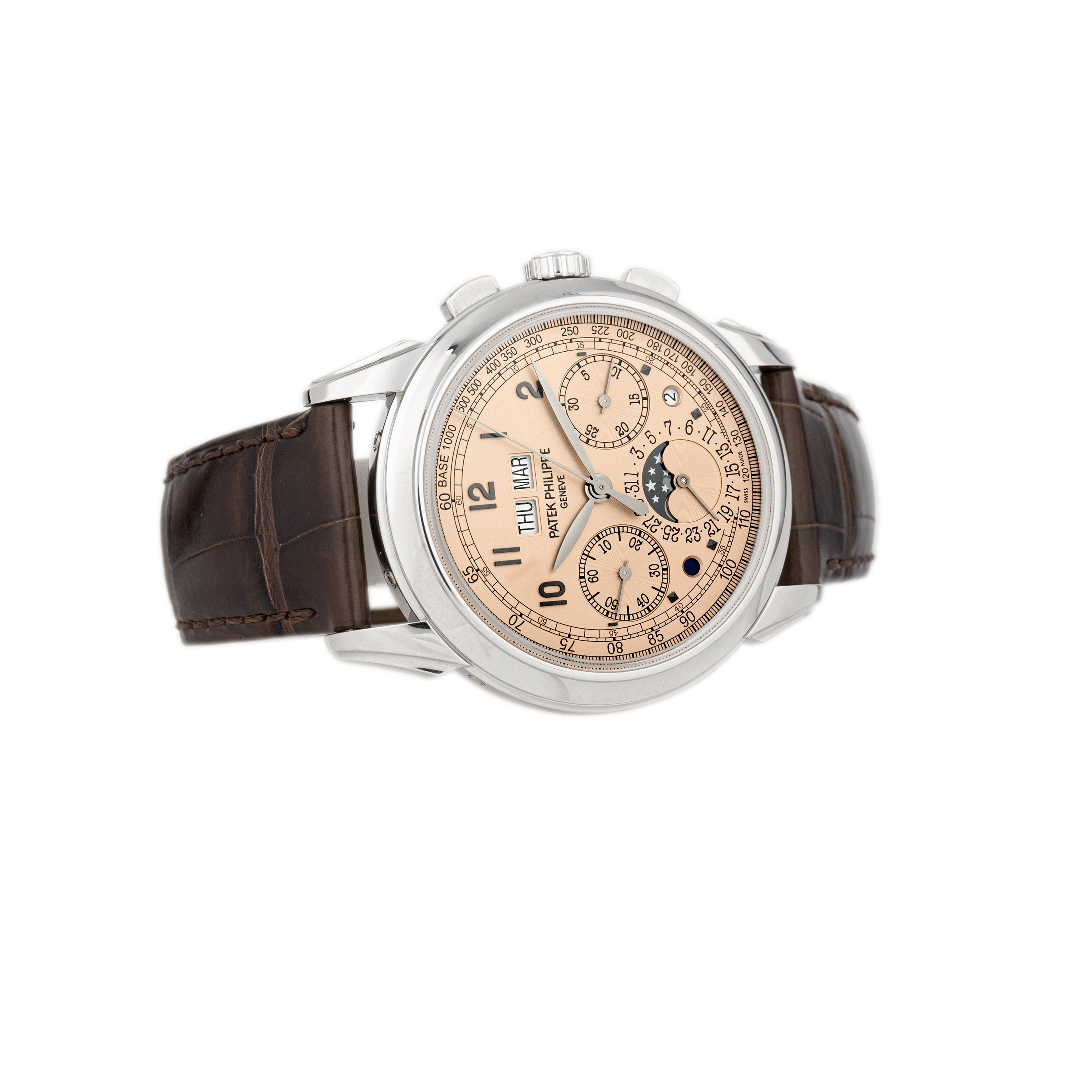 Patek Philippe Grand Complications Perpetual Calendar Chronograph Platinum Salmon Dial 5270P-001 Full Set