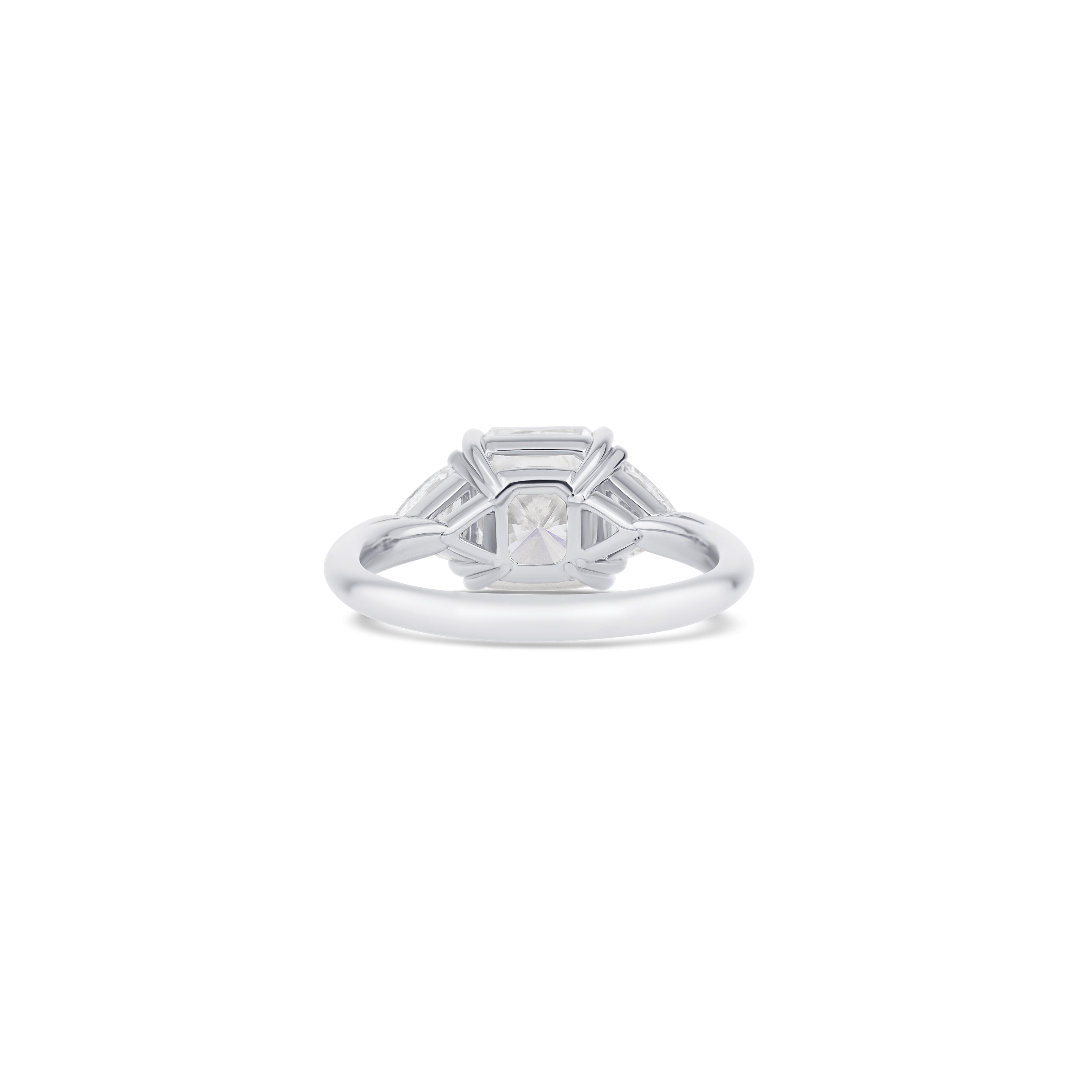 Platinum Radiant Diamond Three Stone Engagement Ring