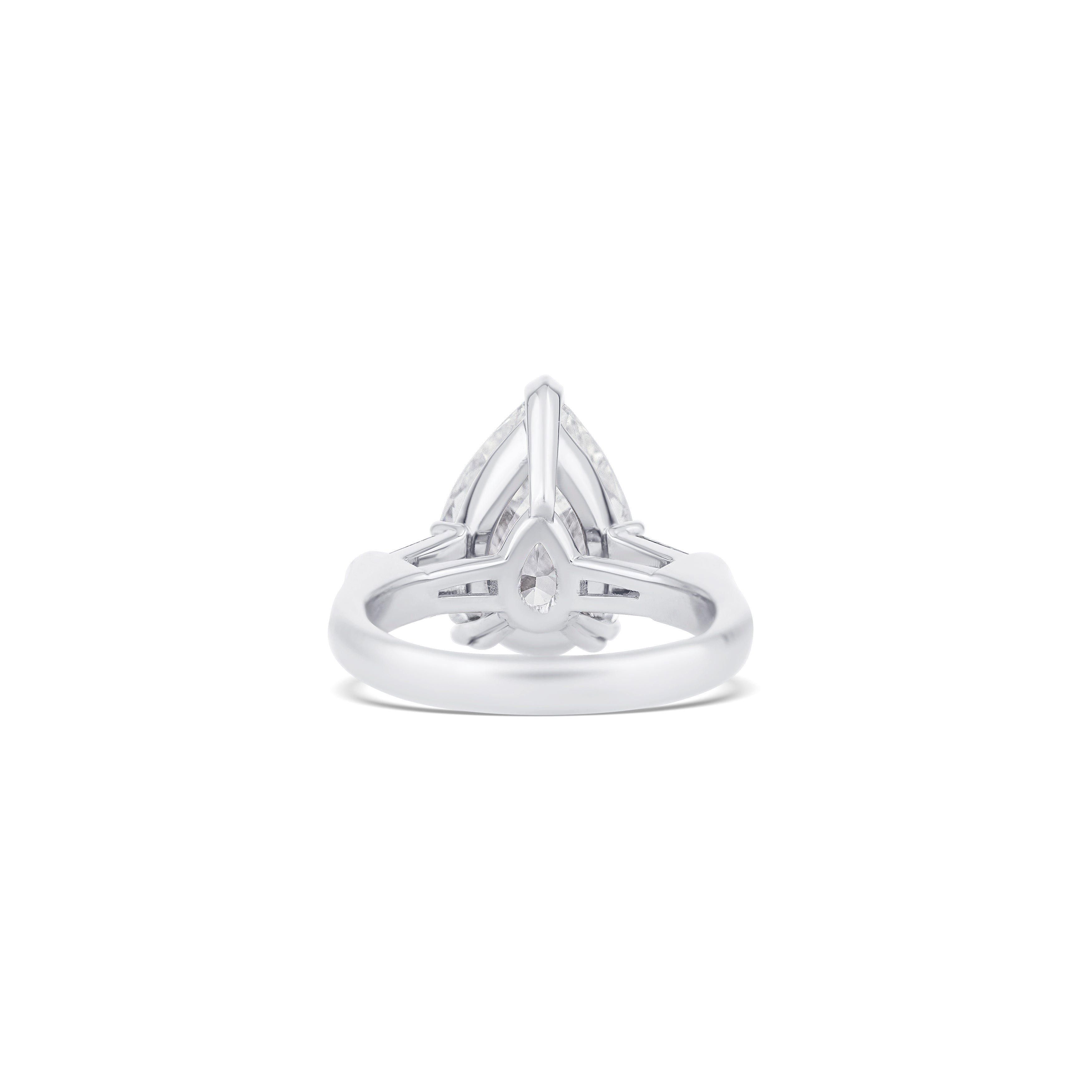 Platinum Pear Diamond Three Stone Engagement Ring