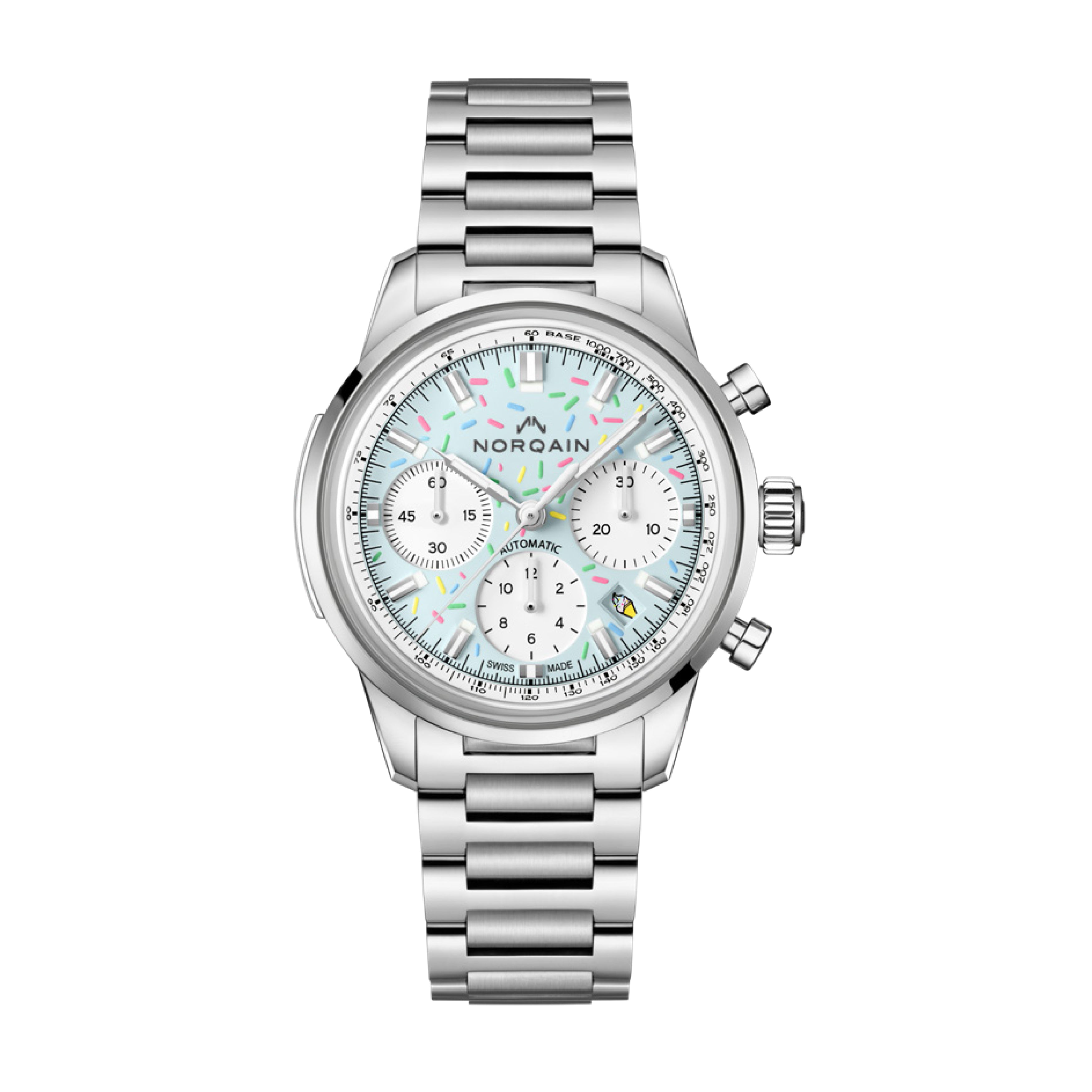 Norqain Freedom Chrono Enjoy Life "Sprinkles" Watch, 40mm blue Dial, N2201.19S04.A01.S01