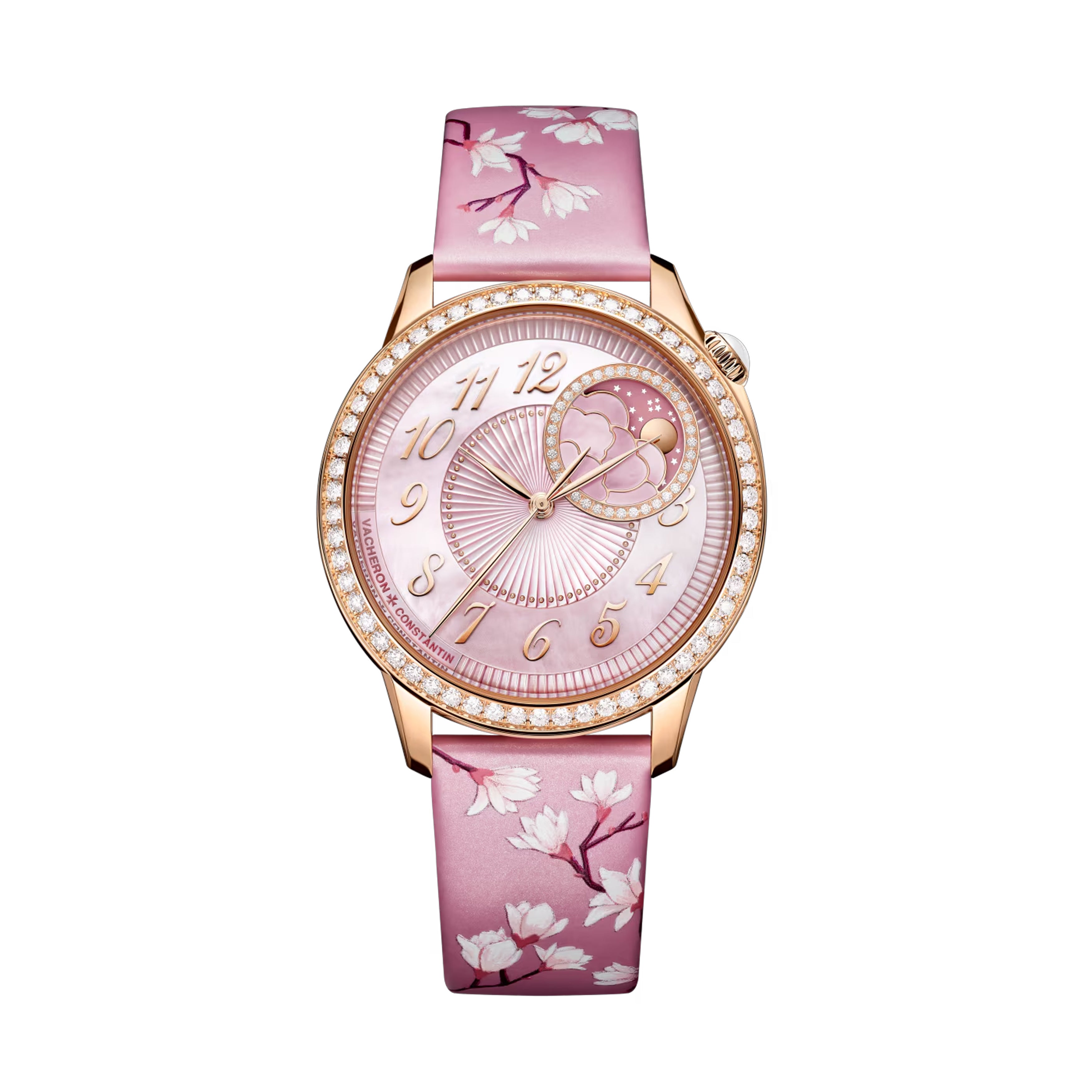 Vacheron Constantin Égérie Moon Phase Spring Blossom Watch, 30mm Mother of Pearl Dial, 8005F/000R-H157