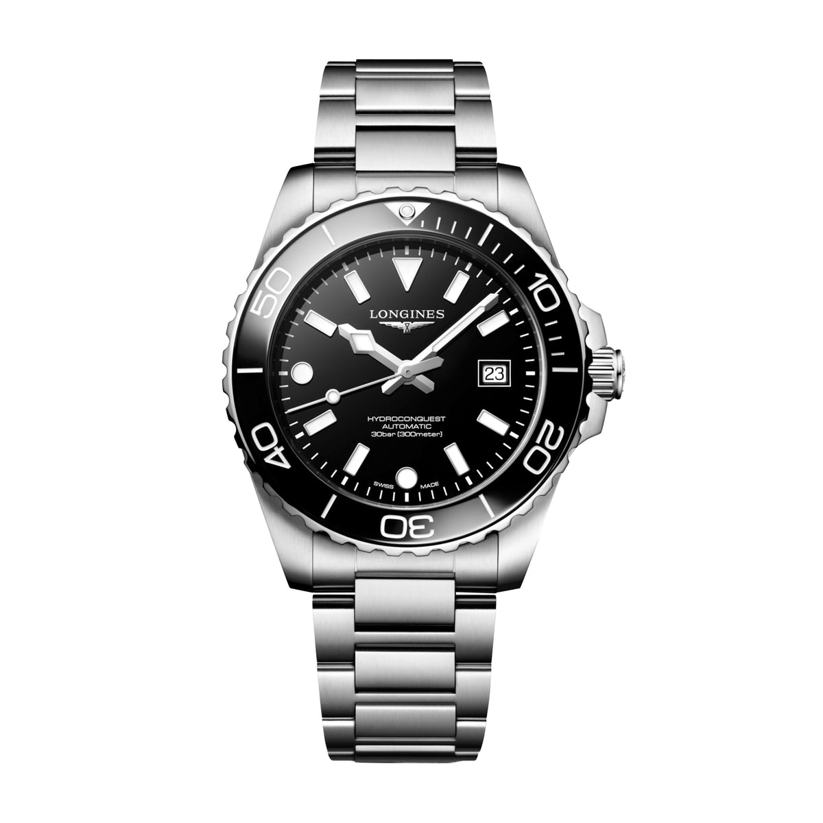 Longines Hydroconquest Watch, 42mm Black Dial, L3.788.4.56.6