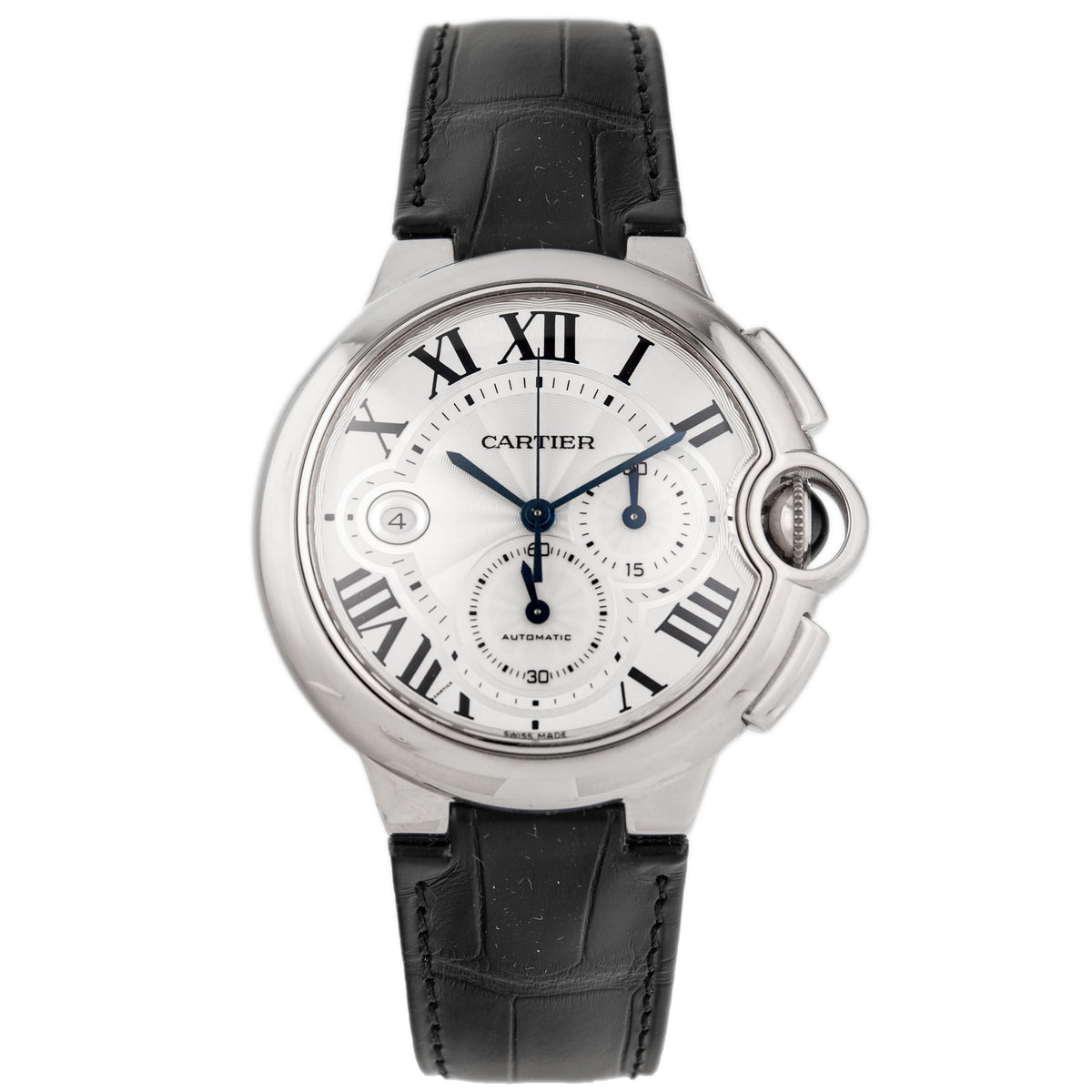 Cartier Ballon Bleu Chronograph Stainless Steel Silver Dial 44mm W6920002