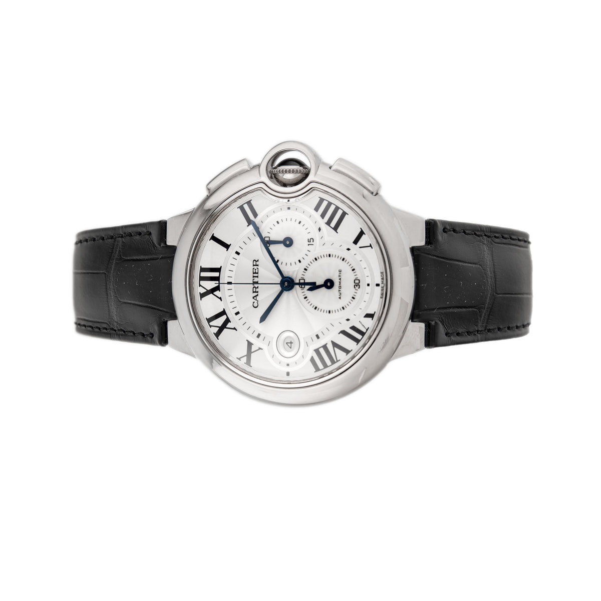 Cartier Ballon Bleu Chronograph Stainless Steel Silver Dial 44mm W6920002