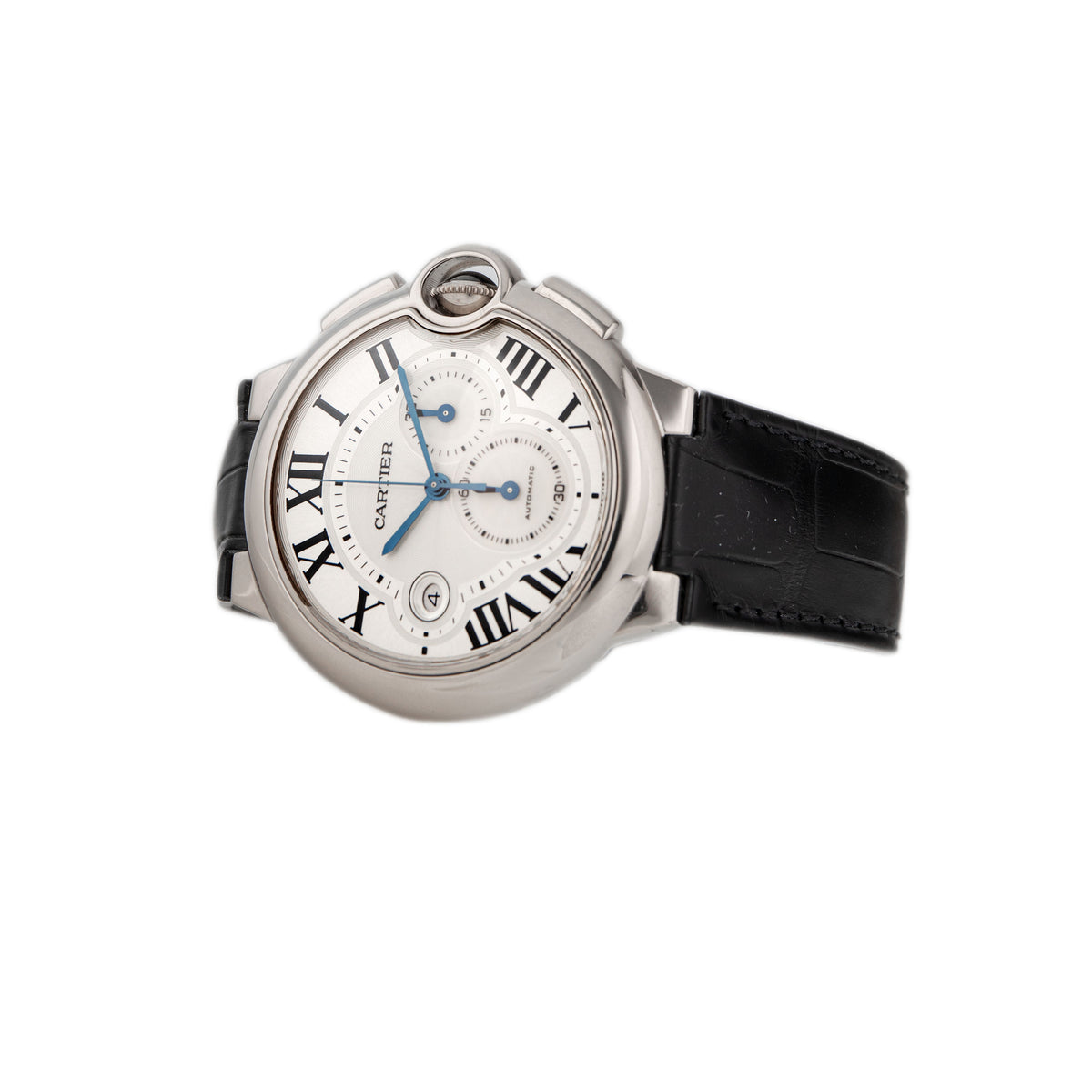Cartier Ballon Bleu Chronograph Stainless Steel Silver Dial 44mm W6920002