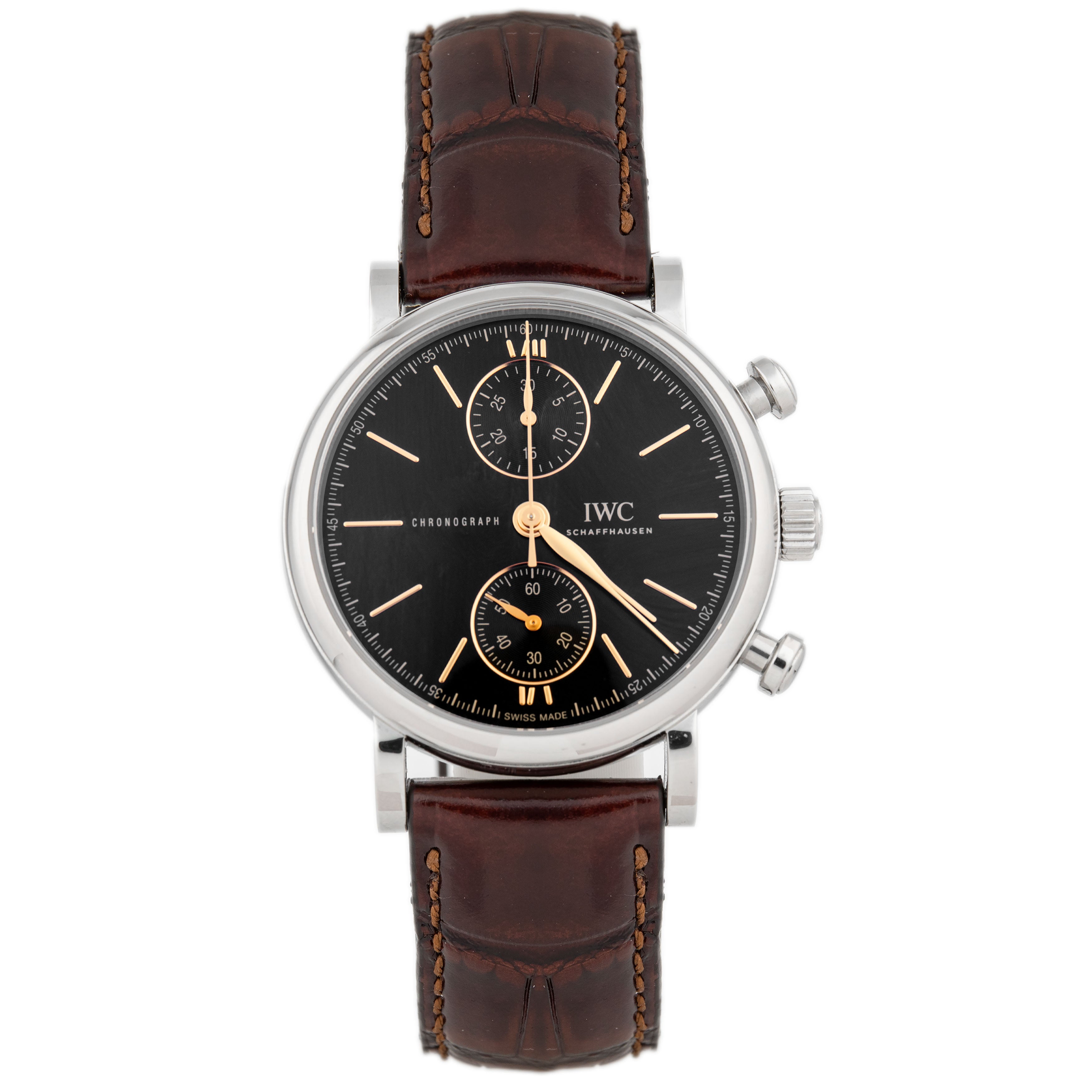 IWC Portofino Chronograph 39 Stainless Steel Black Dial 39mm IW391404 Full Set