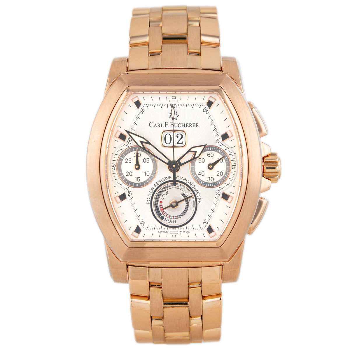 Carl F. Bucherer Patravi T-Graph Rose Gold Silver Dial 43mm 10615.03