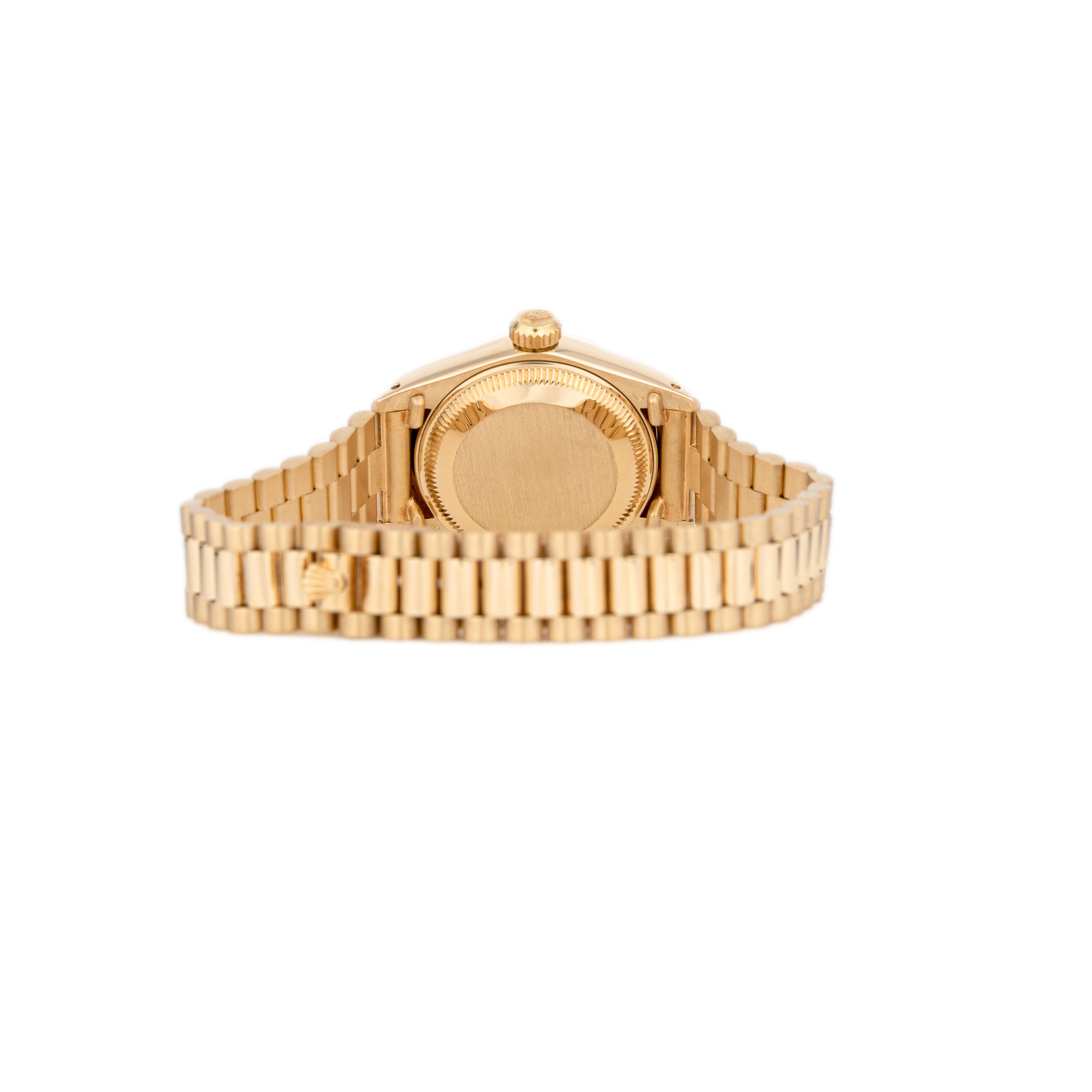 Rolex Lady Datejust President Bracelet Yellow Gold Gold Dial 26mm 6917/8
