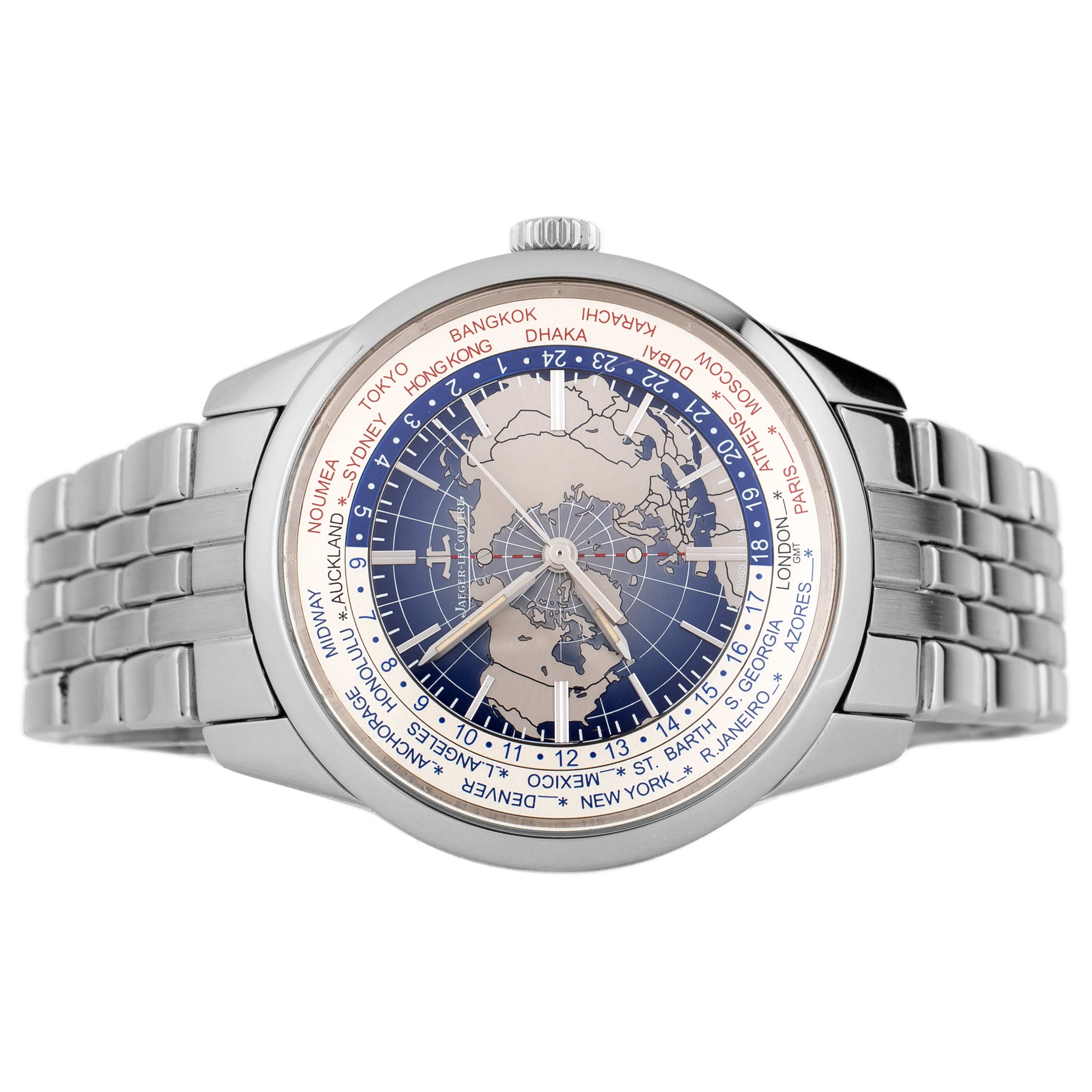 Jaeger-LeCoultre Geophysic Universal Time Stainless Steel Blue Dial 41.6mm Q8108120 Full Set
