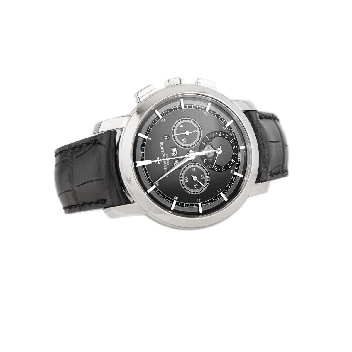 Vacheron Constantin Traditionnelle Chronograph Perpetual Calendar Platinum Gray Dial 43mm 47292/000P-9510 Full Set