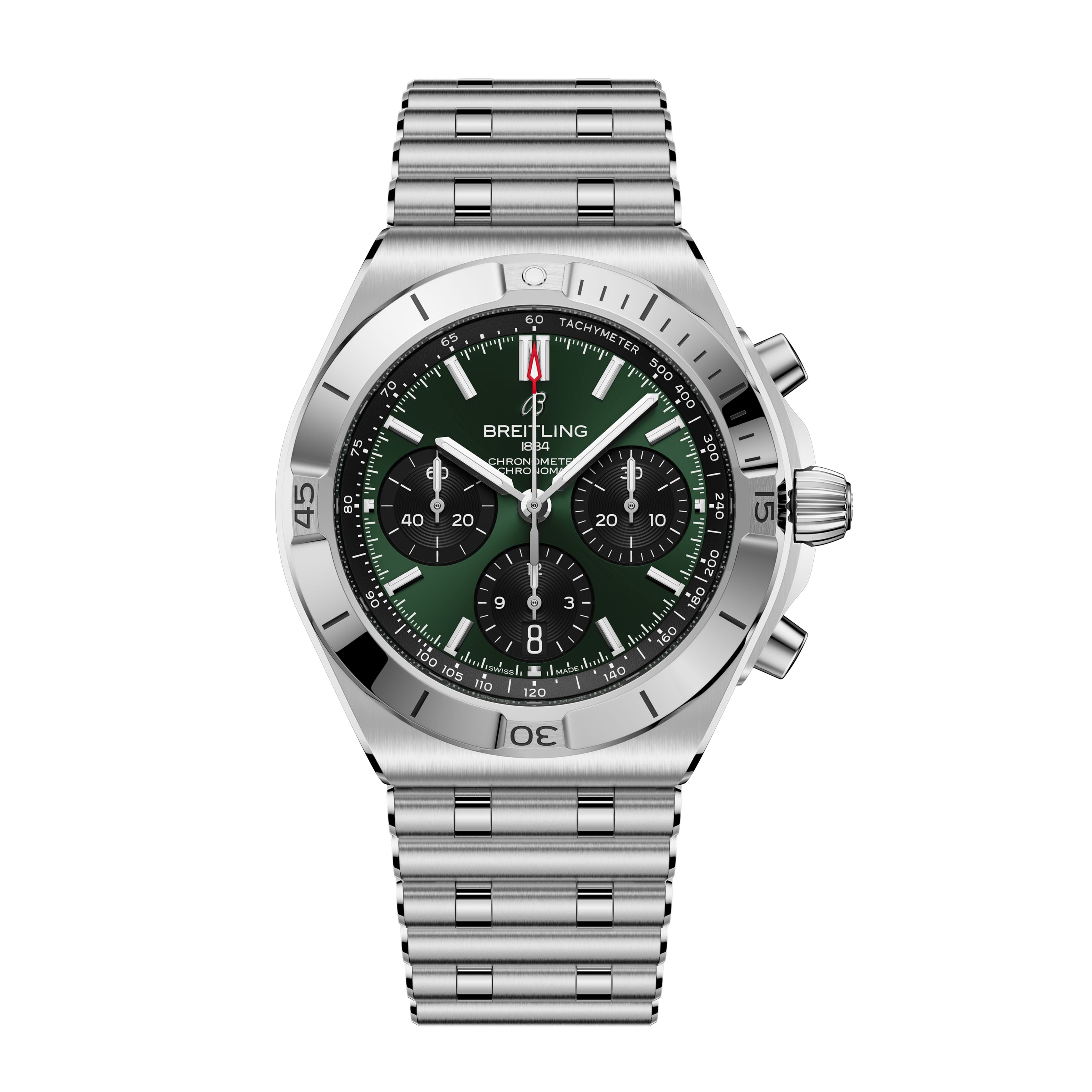 Breitling Chronomat B01 Chronograph Watch, 42mm Green Dial, AB0158101L1A1