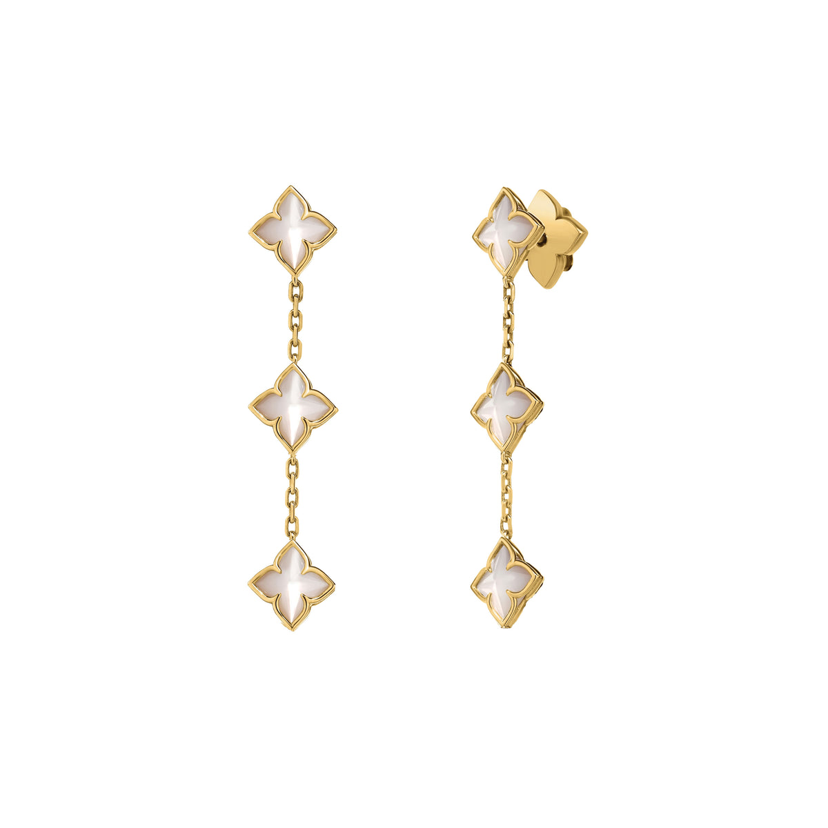Roberto Coin 18k Yellow Gold Venetian Princess Carnival Mother of Pearl Flower Dangle Earrings