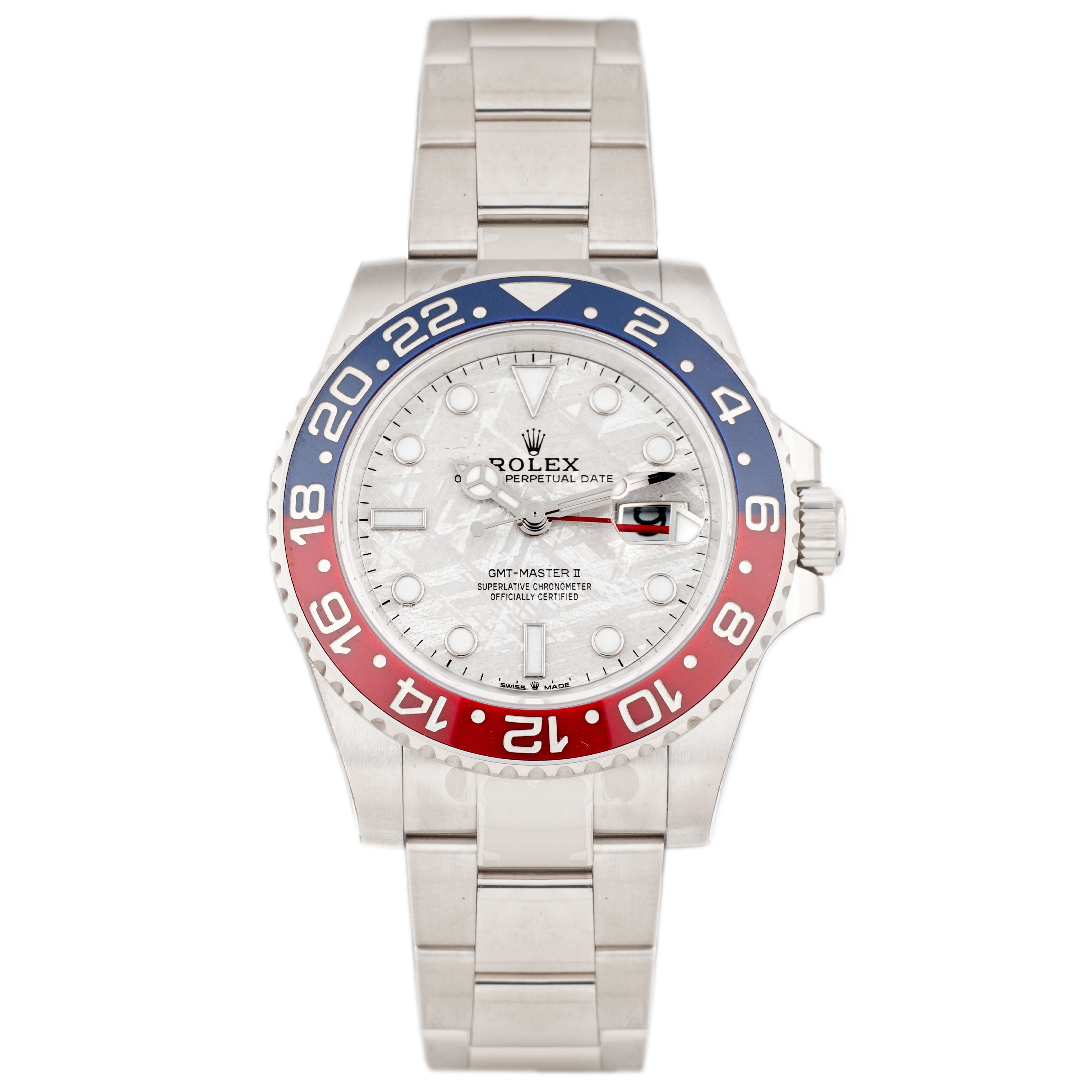 Rolex GMT-Master II Meteorite Pepsi White Gold Meteorite Dial 40mm 126719BLRO Full Set