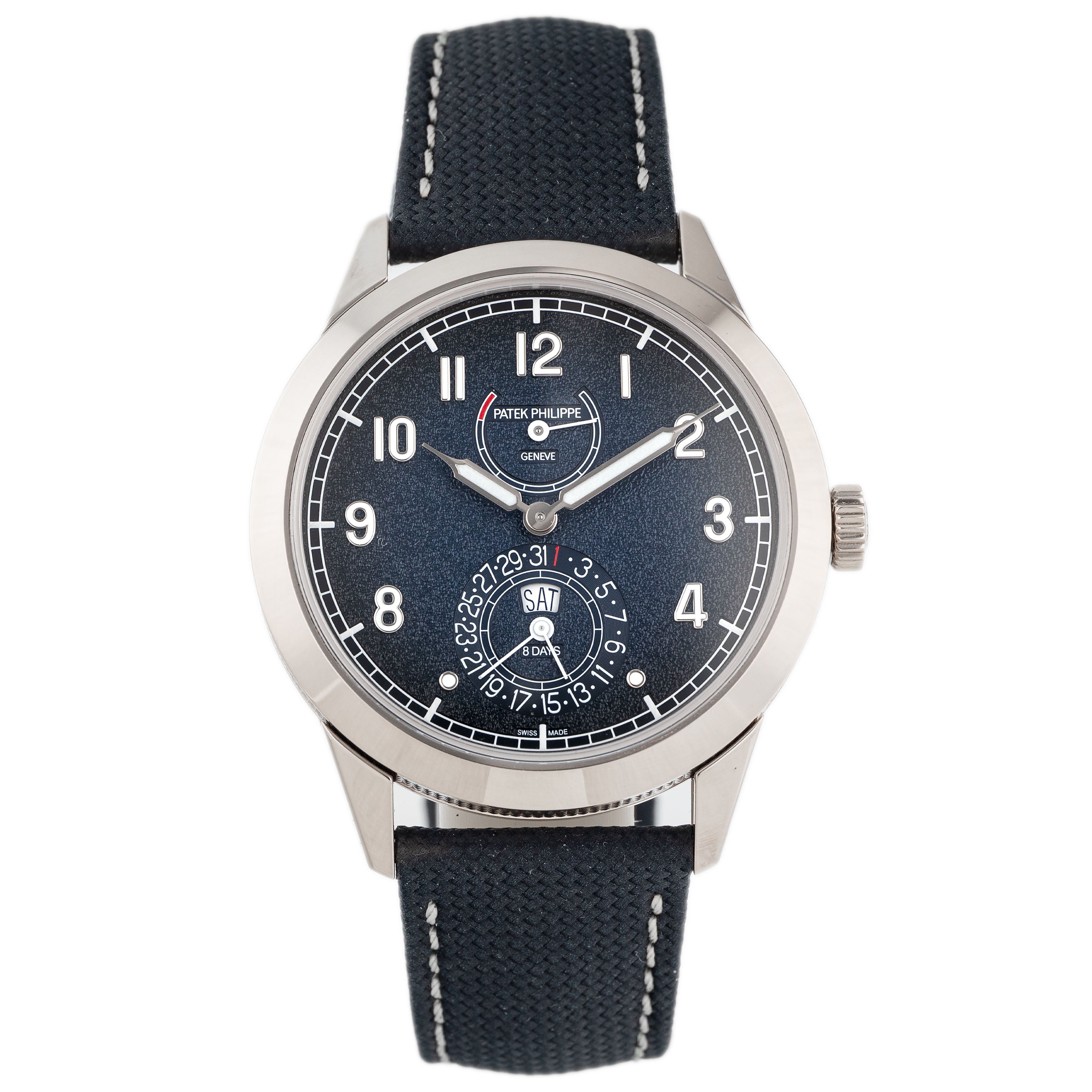 Patek Philippe Complications Calatrava White Gold Blue Dial 41mm 5328G-001 Full Set