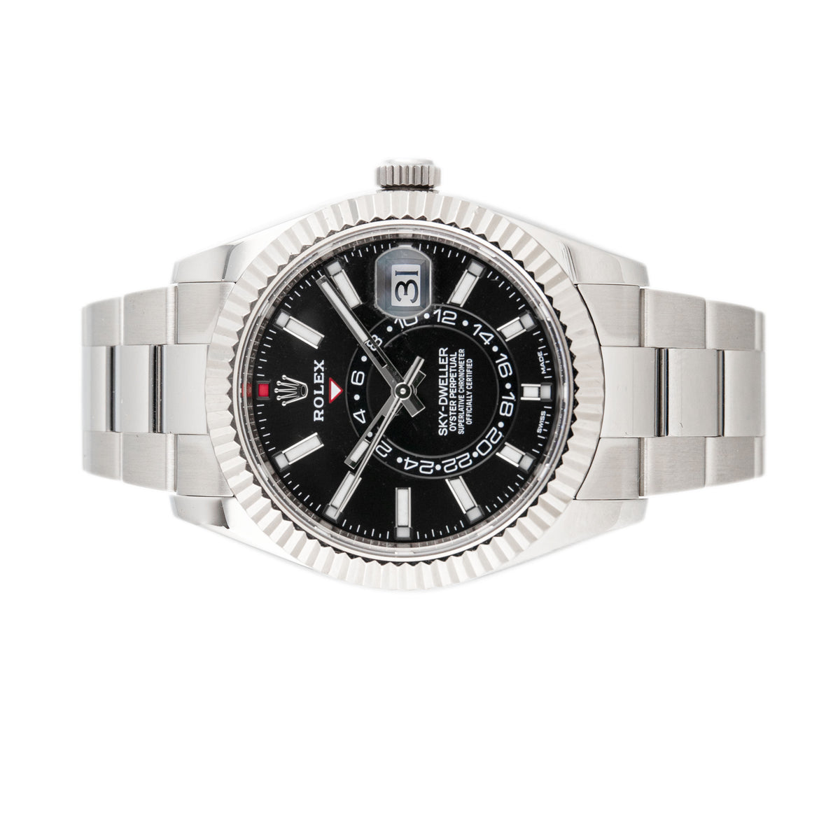 Rolex Sky Dweller Black Dial Stainless Steel Black Dial Oyster 42mm 326934 Full Set