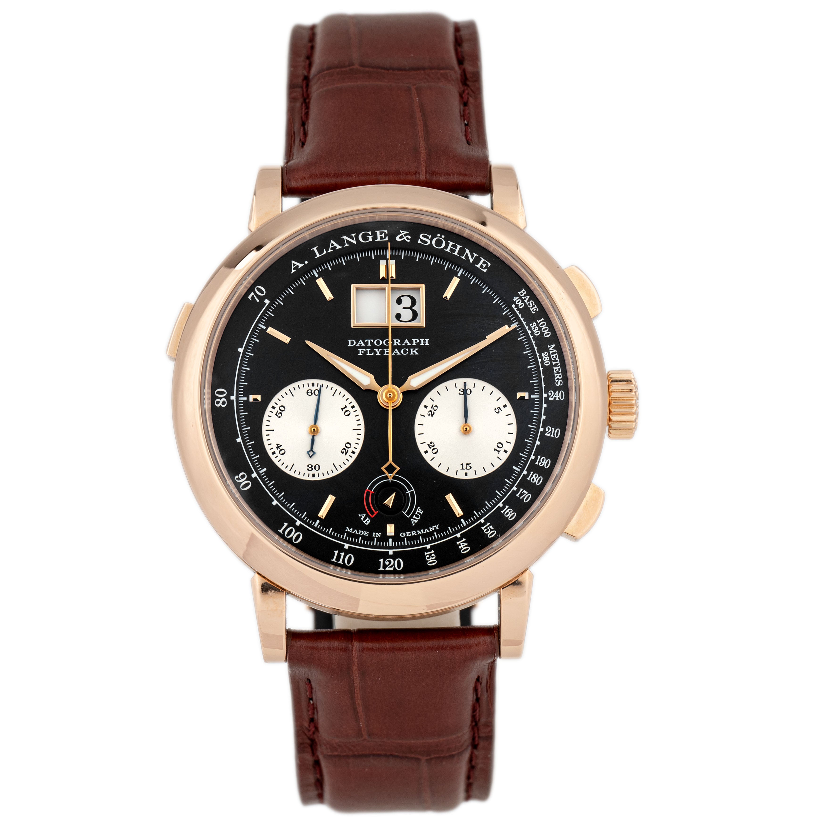 A Lange Sohne Datograph Rose Gold Black Dial 41mm 405.031