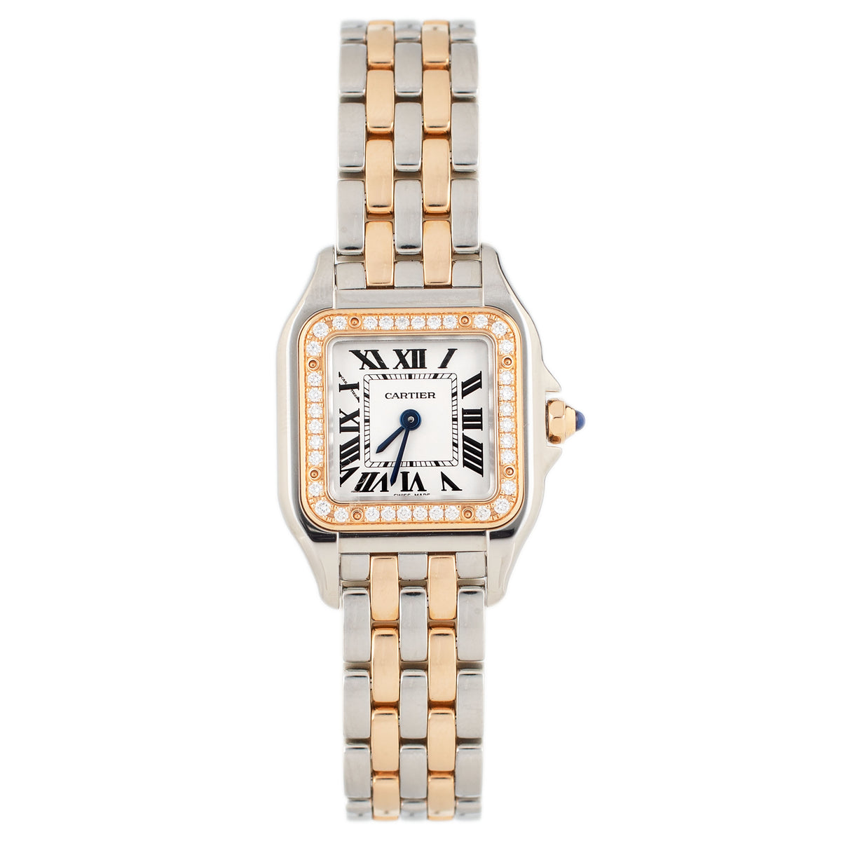 Cartier Panthere Stainless Steel & Rose Gold Silver Dial 22x30mm W3PN0006