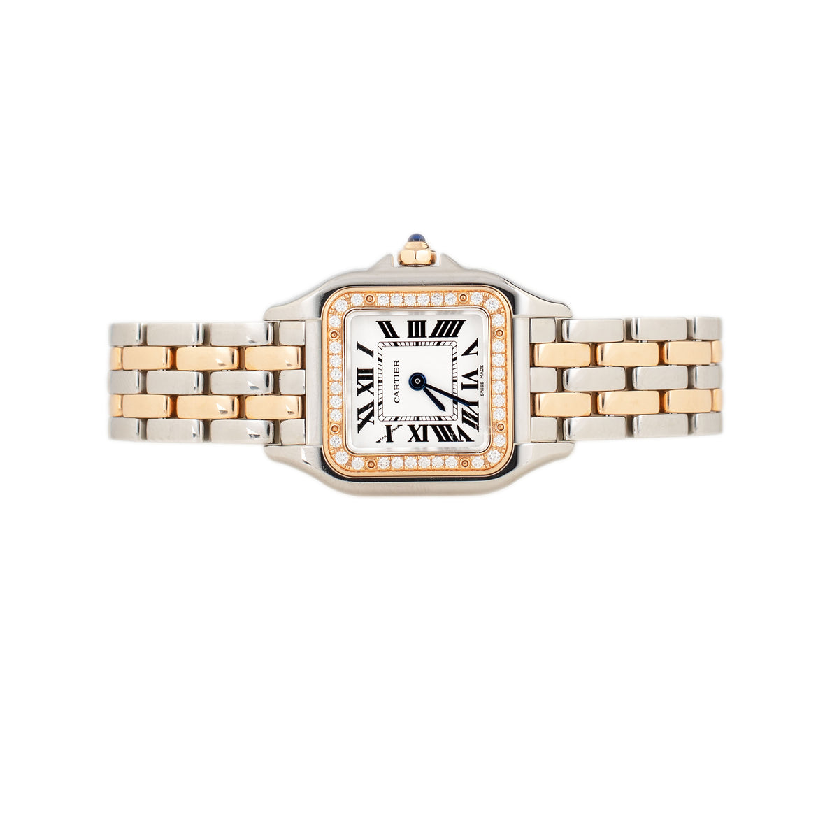 Cartier Panthere Stainless Steel & Rose Gold Silver Dial 22x30mm W3PN0006