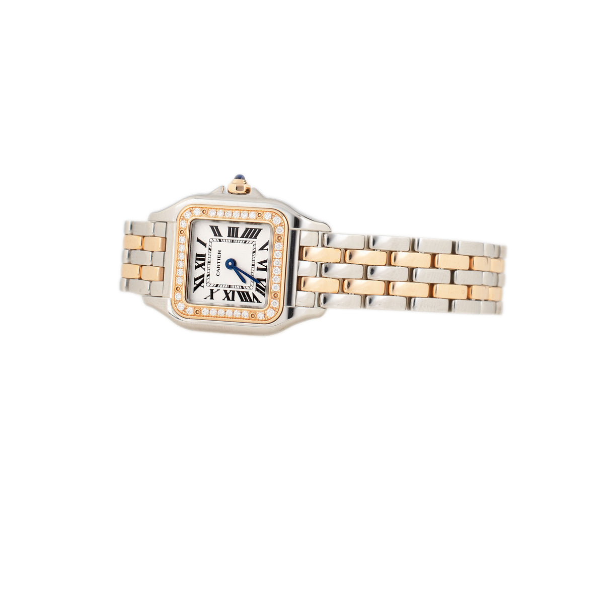 Cartier Panthere Stainless Steel & Rose Gold Silver Dial 22x30mm W3PN0006