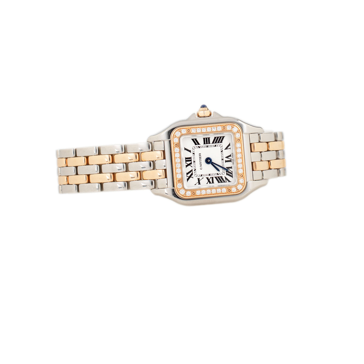 Cartier Panthere Stainless Steel & Rose Gold Silver Dial 22x30mm W3PN0006
