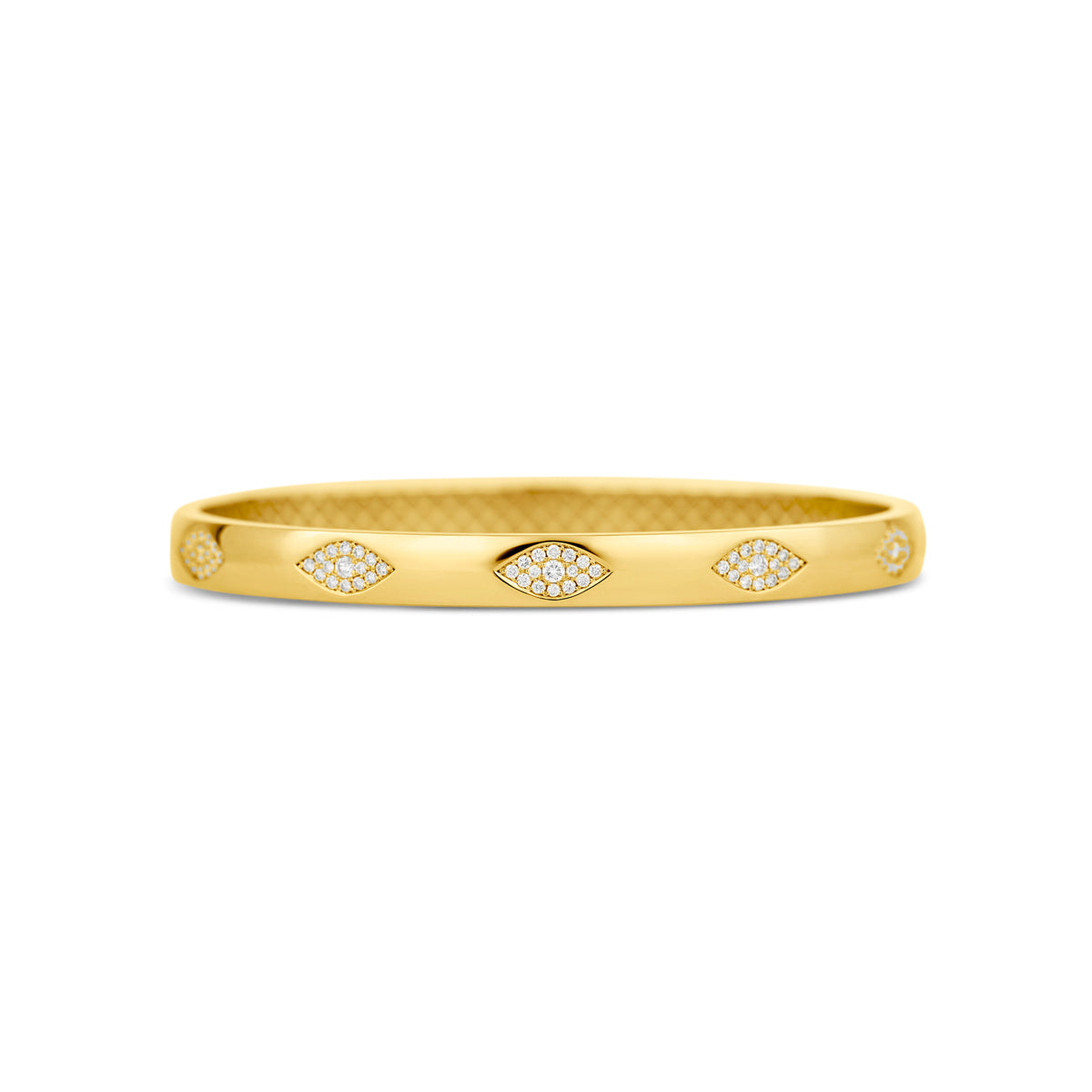 18k Yellow Gold Diamond Cluster Bangle