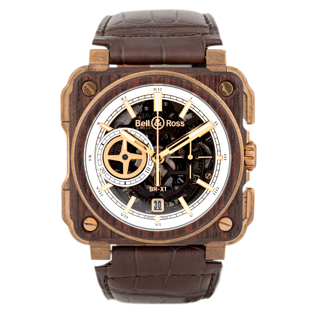 Bell & Ross BR01-92 Bronze and Wood Skeleton Dial 48x48mm BR01-92