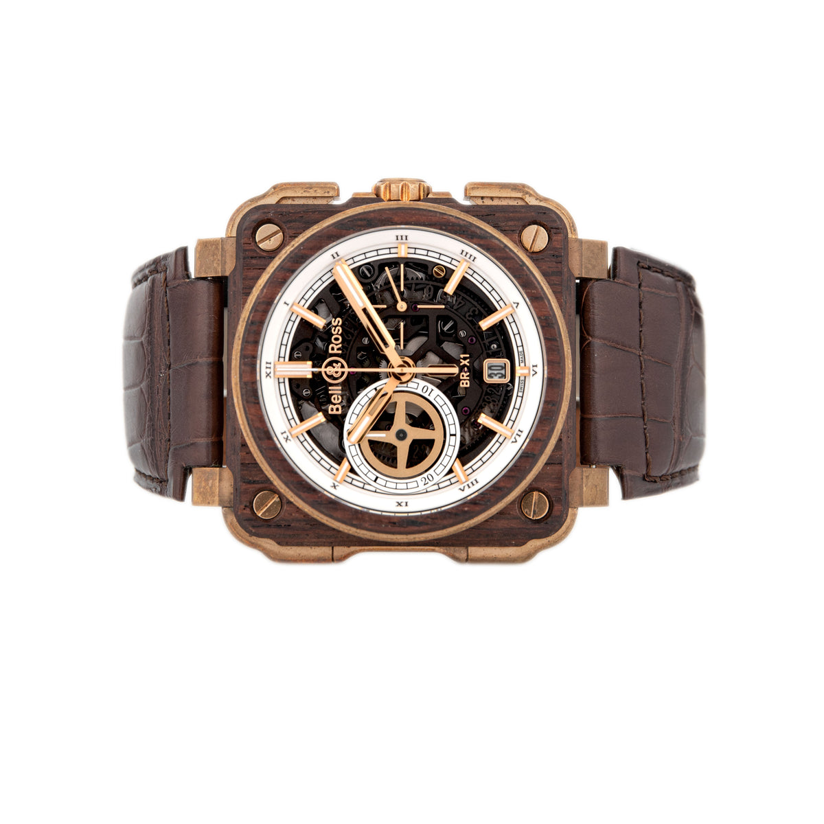 Bell & Ross BR01-92 Bronze and Wood Skeleton Dial 48x48mm BR01-92