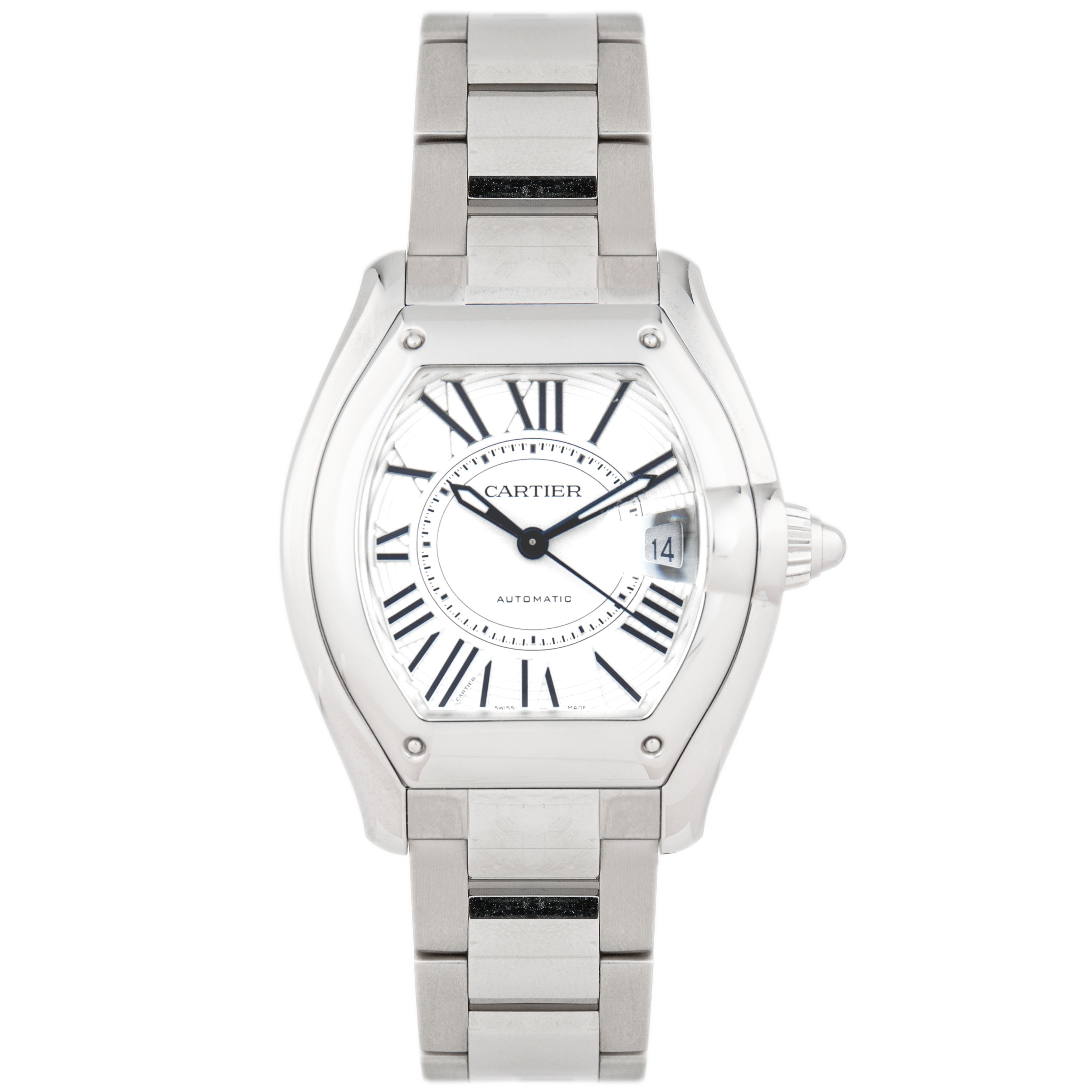 Cartier Roadster Stainless Steel Silver Dial 47.2x38.8mm WSRD0020 Full