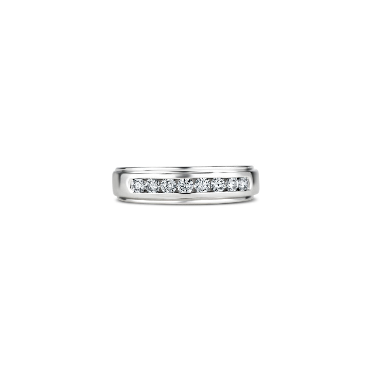 14k White Gold Lab Grown Diamond Channel Set Wedding Band 0.48cttw