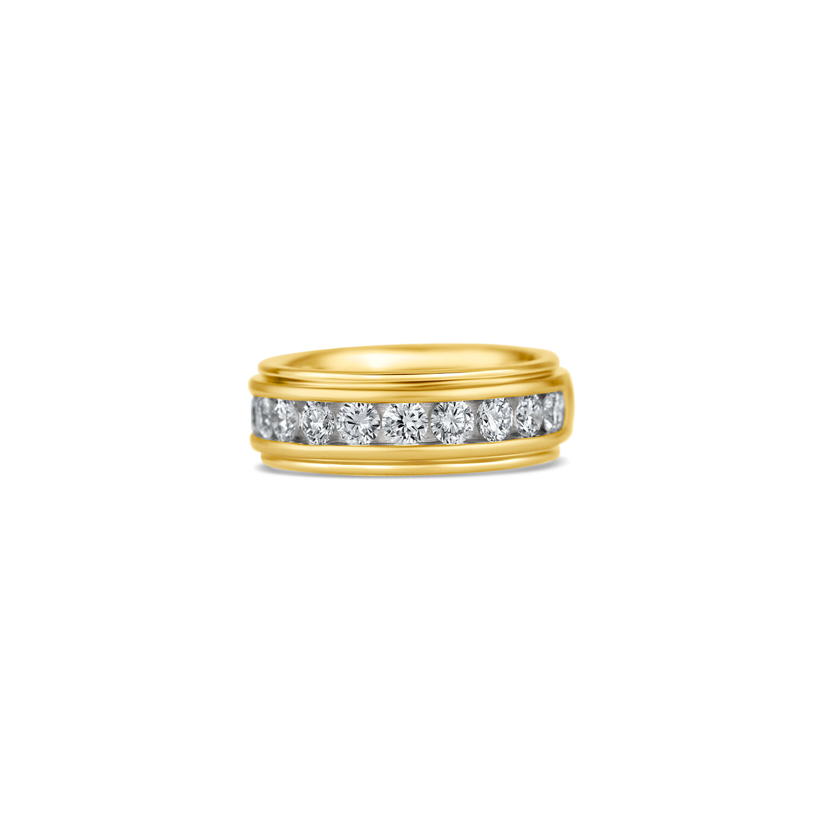 14k Yellow Gold Lab Grown Diamond Channel Set Wedding Band 1.52cttw