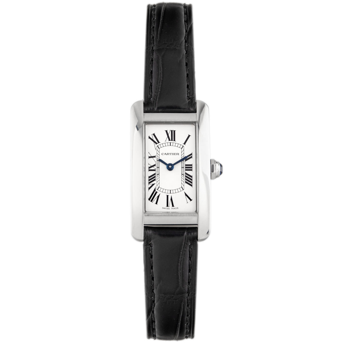 Cartier Tank Americaine Stainless Steel Silver Dial 34.8x19mm WSTA0016 Full Set