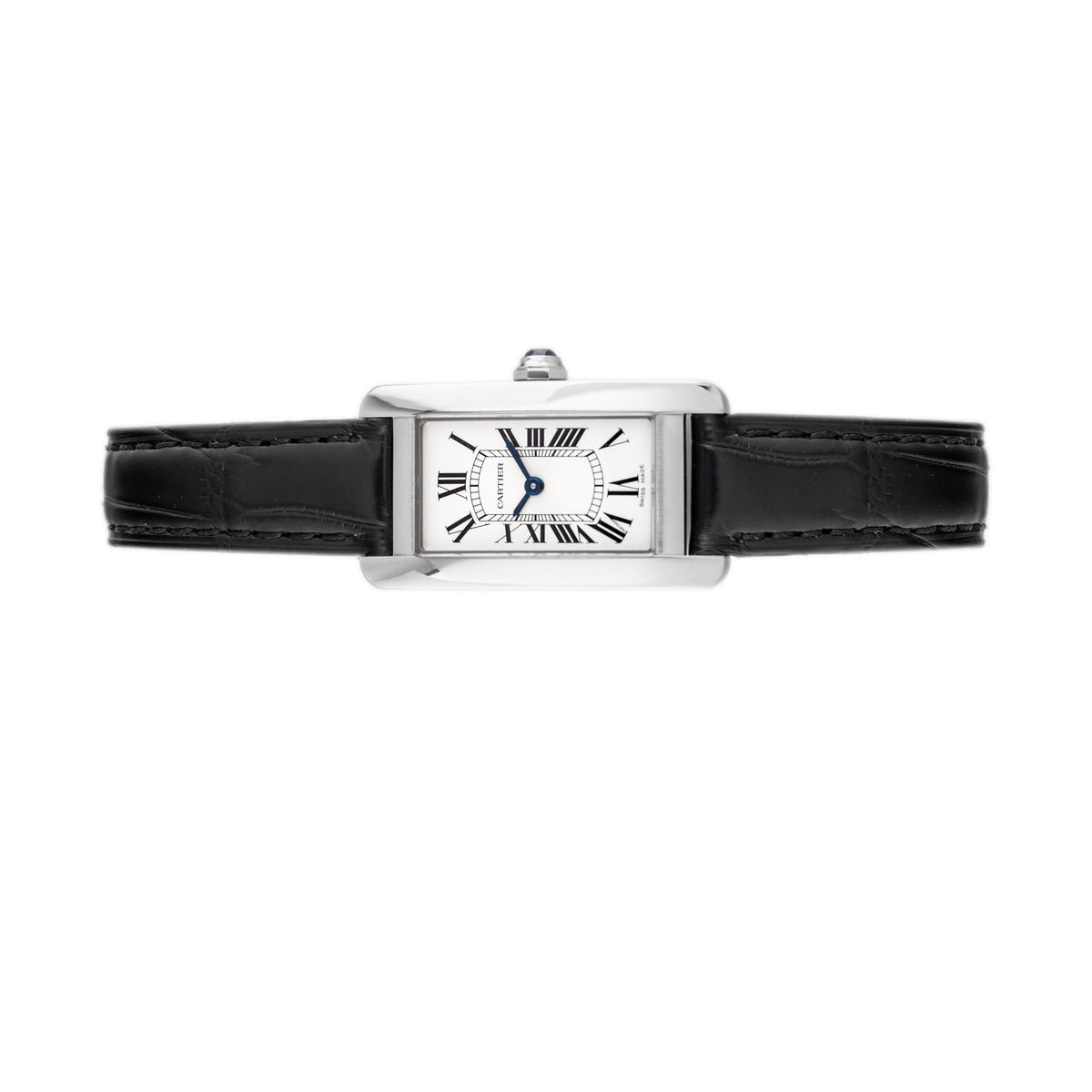 Cartier Tank Americaine Stainless Steel Silver Dial 34.8x19mm WSTA0016 Full Set