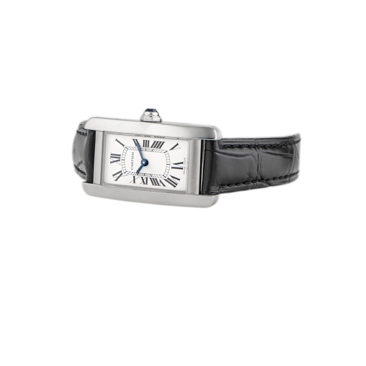 Cartier Tank Americaine Stainless Steel Silver Dial 34.8x19mm WSTA0016 Full Set