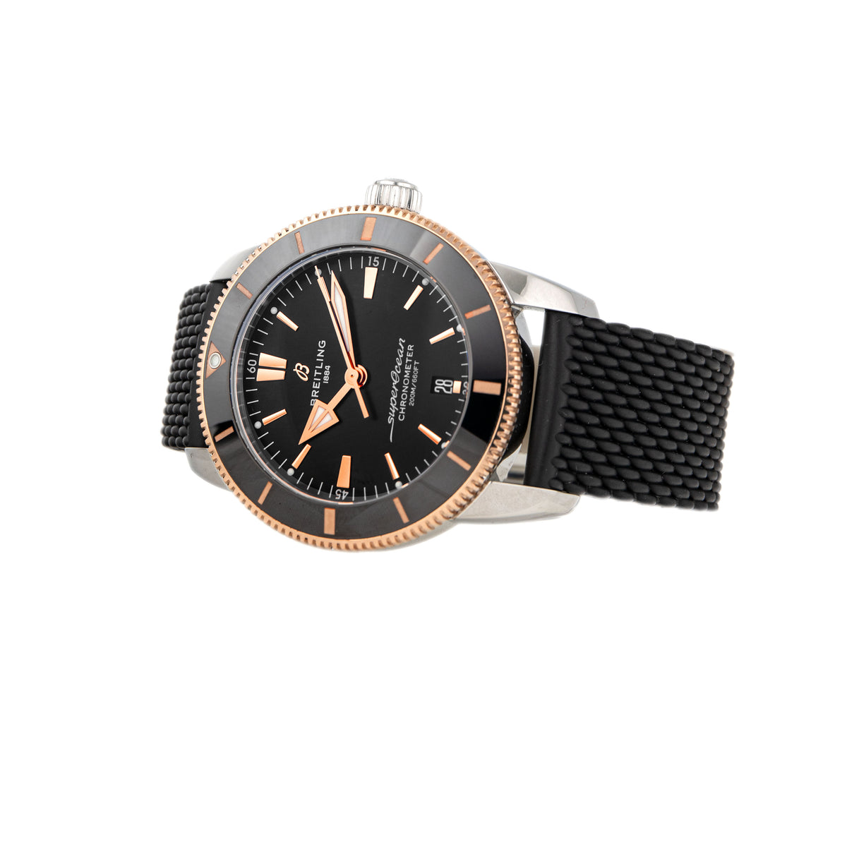 Breitling Superocean Heritage Stainless Steel Rose Gold Black Dial 44mm UB2030121B1A1