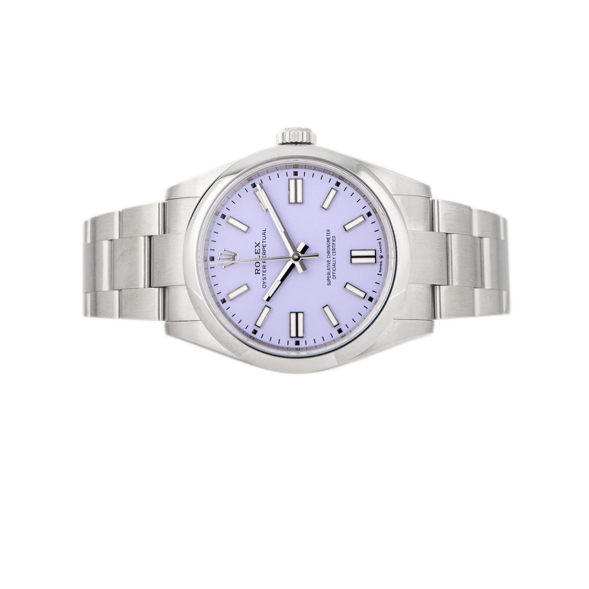 Rolex Oyster Perpetual 41 Stainless Steel Lavender Dial Oyster Bracelet 41mm 134300 Full Set