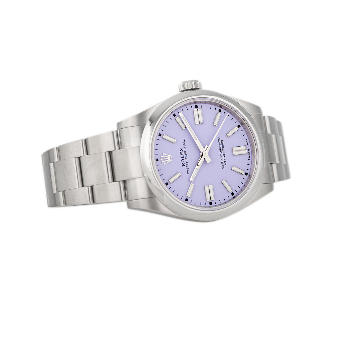 Rolex Oyster Perpetual 41 Stainless Steel Lavender Dial Oyster Bracelet 41mm 134300 Full Set