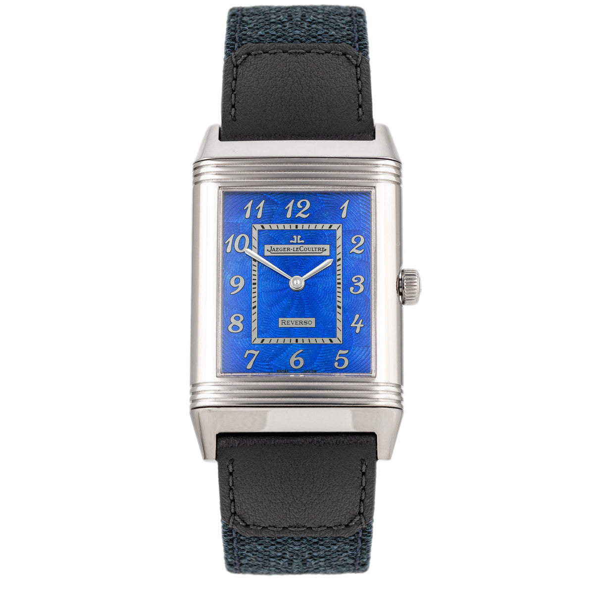 Jaeger-LeCoultre Grande Reverso Limited Edition White Gold Blue Enamel Guilloche Dial 30x48.5mm 273.3.62 Q37335E1 Full Set