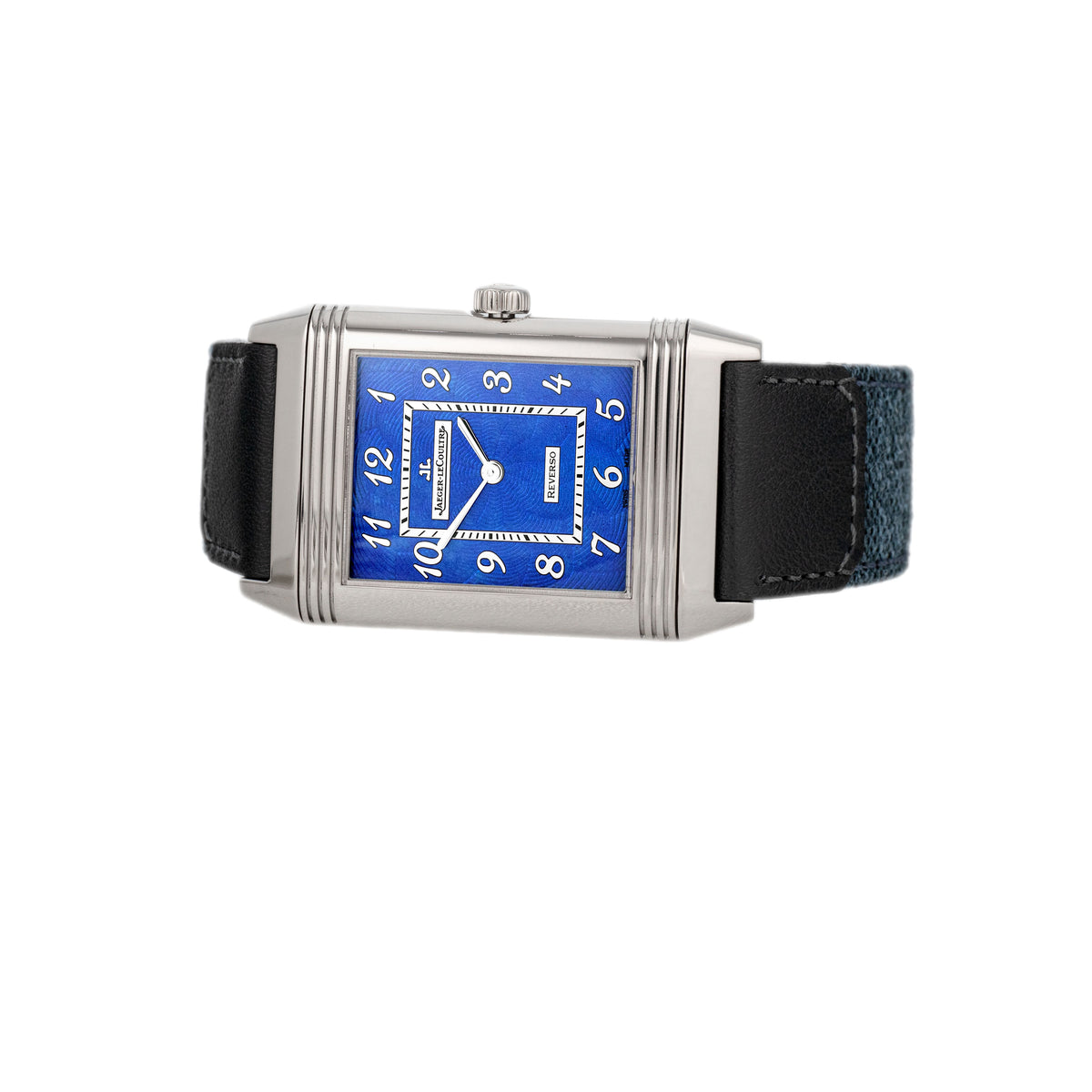 Jaeger-LeCoultre Grande Reverso Limited Edition White Gold Blue Enamel Guilloche Dial 30x48.5mm 273.3.62 Q37335E1 Full Set