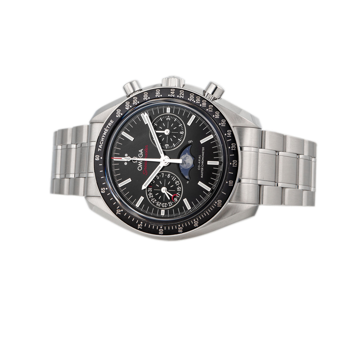 Omega Speedmaster Moonphase Stainless Steel Black Dial 44.25mm 304.30.44.52.01.001 Full Set